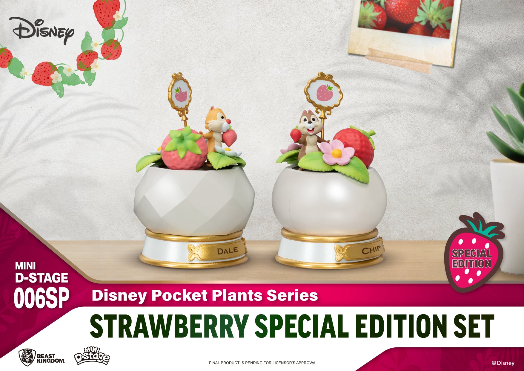 Beast Kingdom MDS-006SP-Disney Pocket Plants Series-Strawberry Special Edition Set