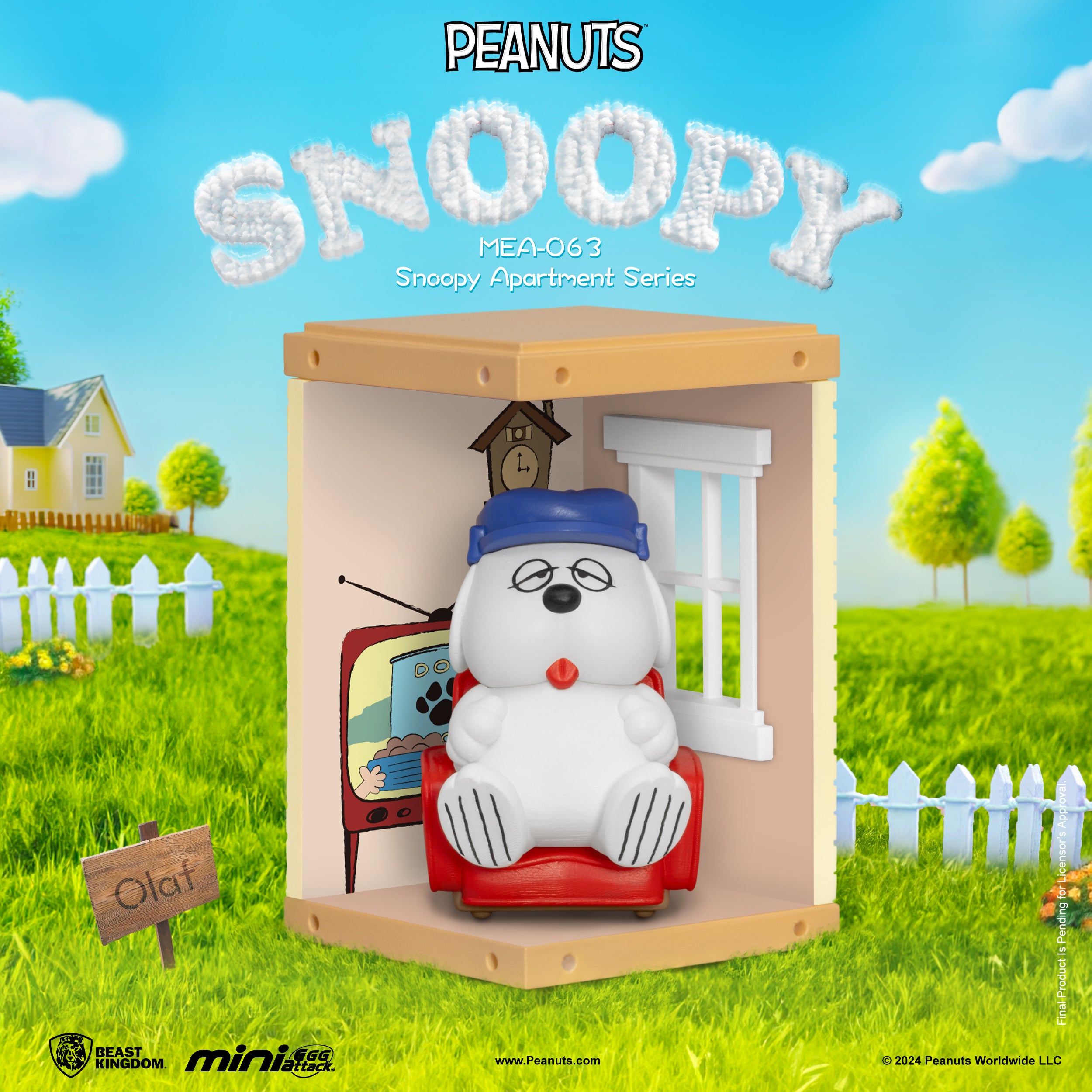 Beast Kingdom MEA-063 Snoopy Apartment Series Blind Box set (6pcs) Mini Egg Attack Figure