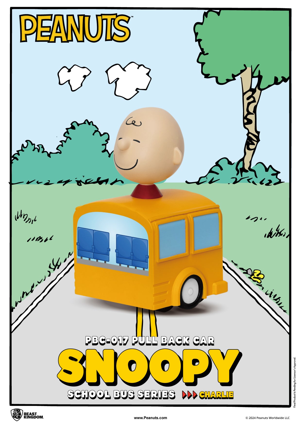 PBC-017 Snoopy School Bus Series Pull Back Car Blind Box Set(6pcs)