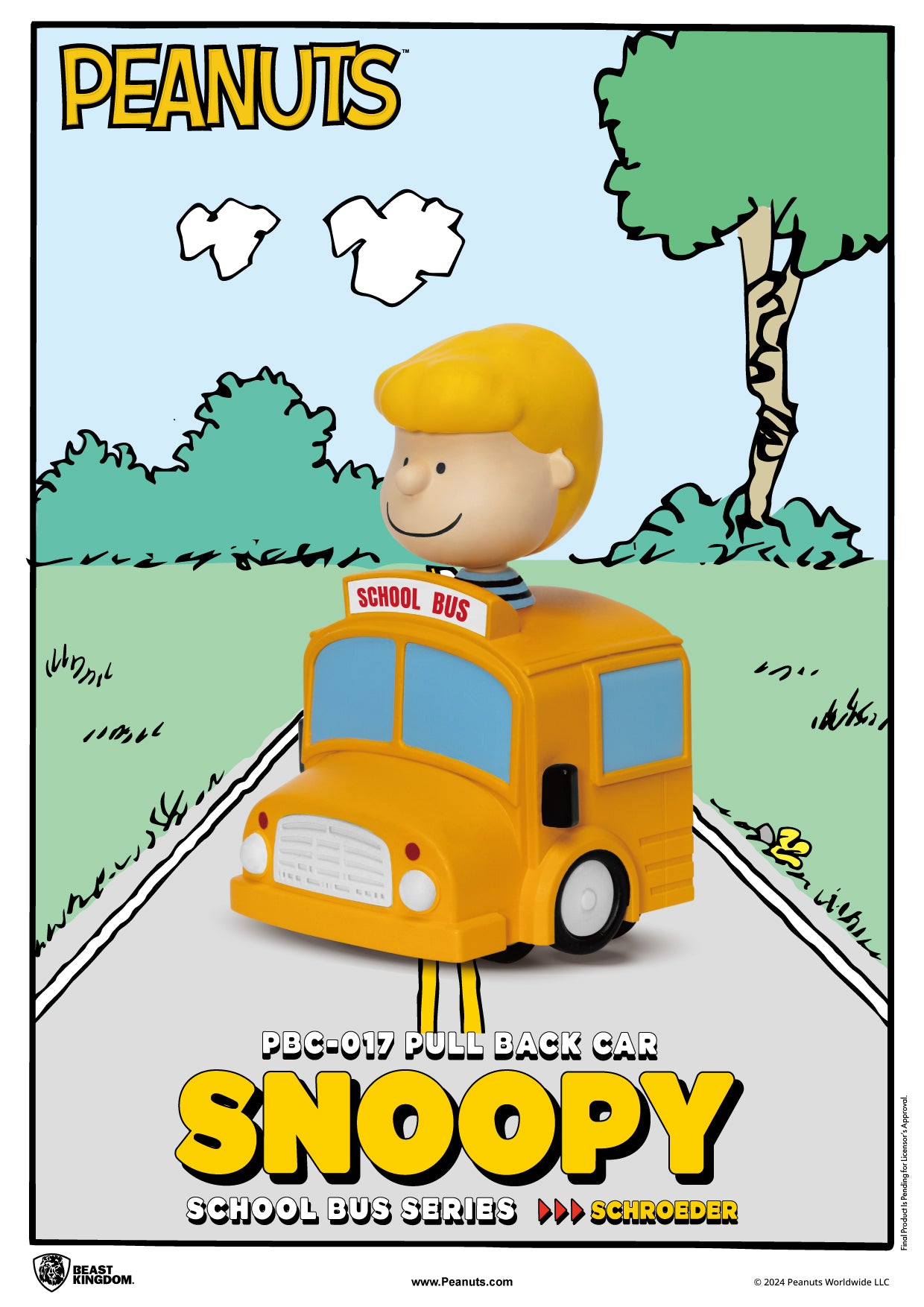 PBC-017 Snoopy School Bus Series Pull Back Car Blind Box Set(6pcs)