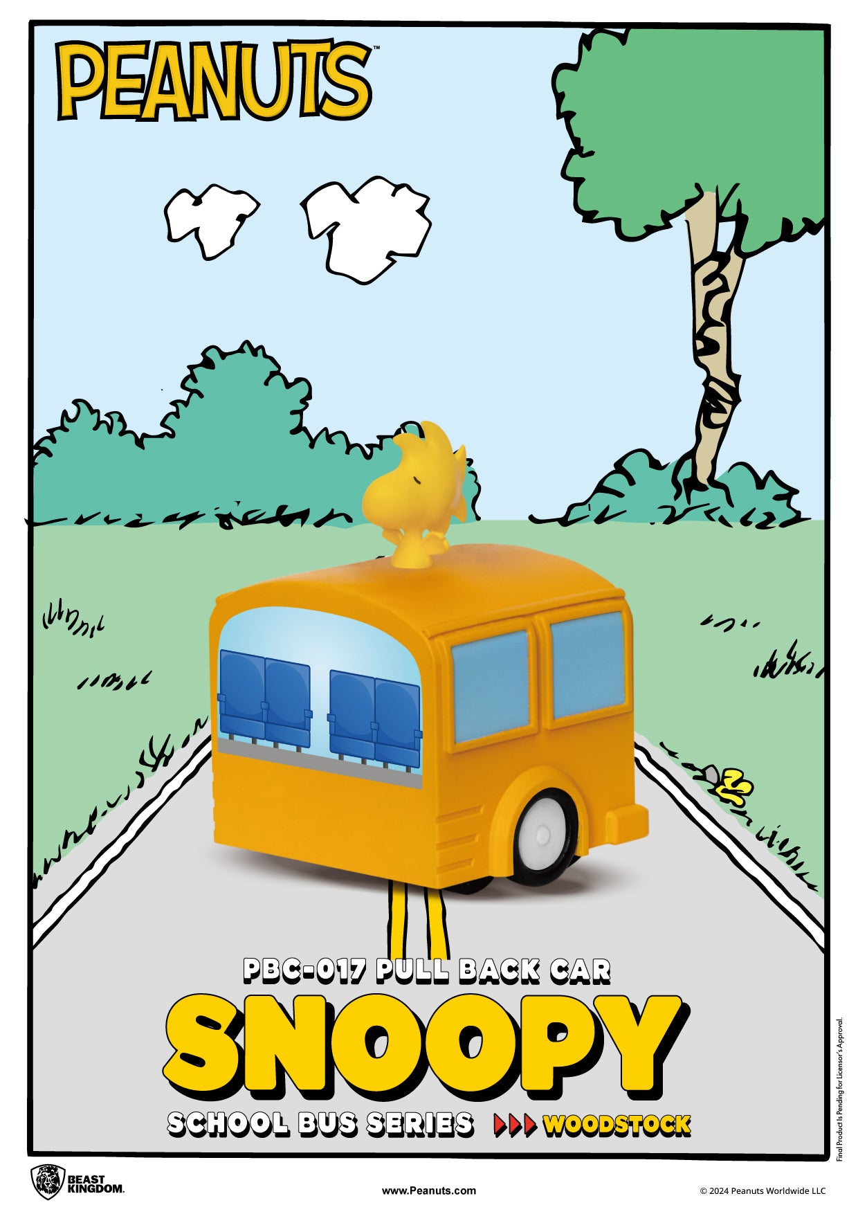 PBC-017 Snoopy School Bus Series Pull Back Car Blind Box Set(6pcs)