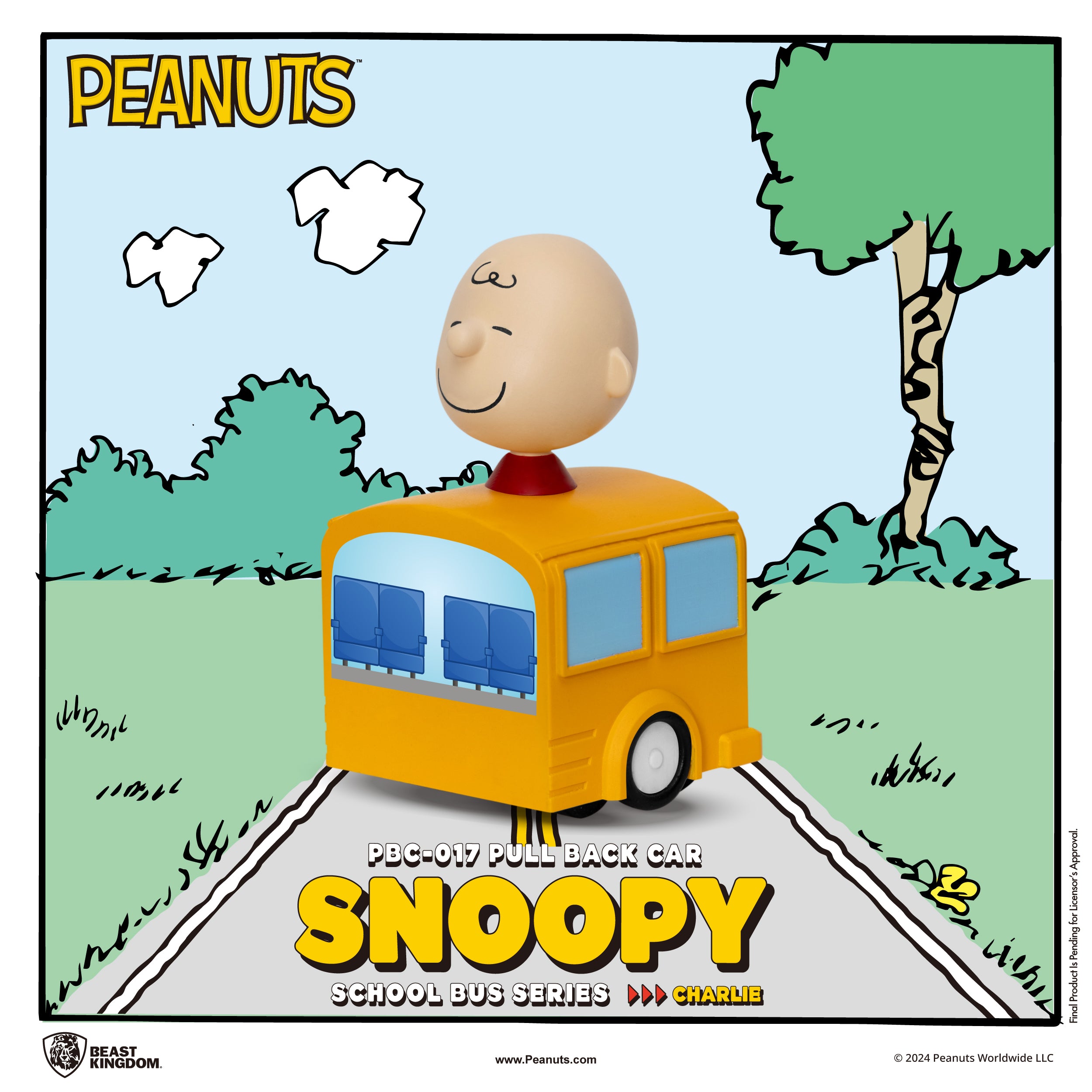 PBC-017 Snoopy School Bus Series Pull Back Car Blind Box Set(6pcs)