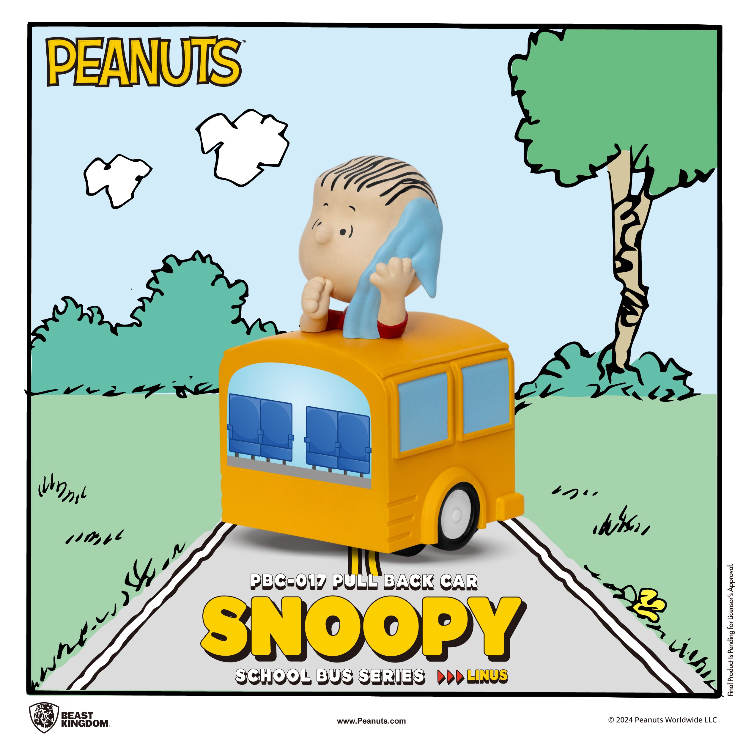 PBC-017 Snoopy School Bus Series Pull Back Car Blind Box Set(6pcs)