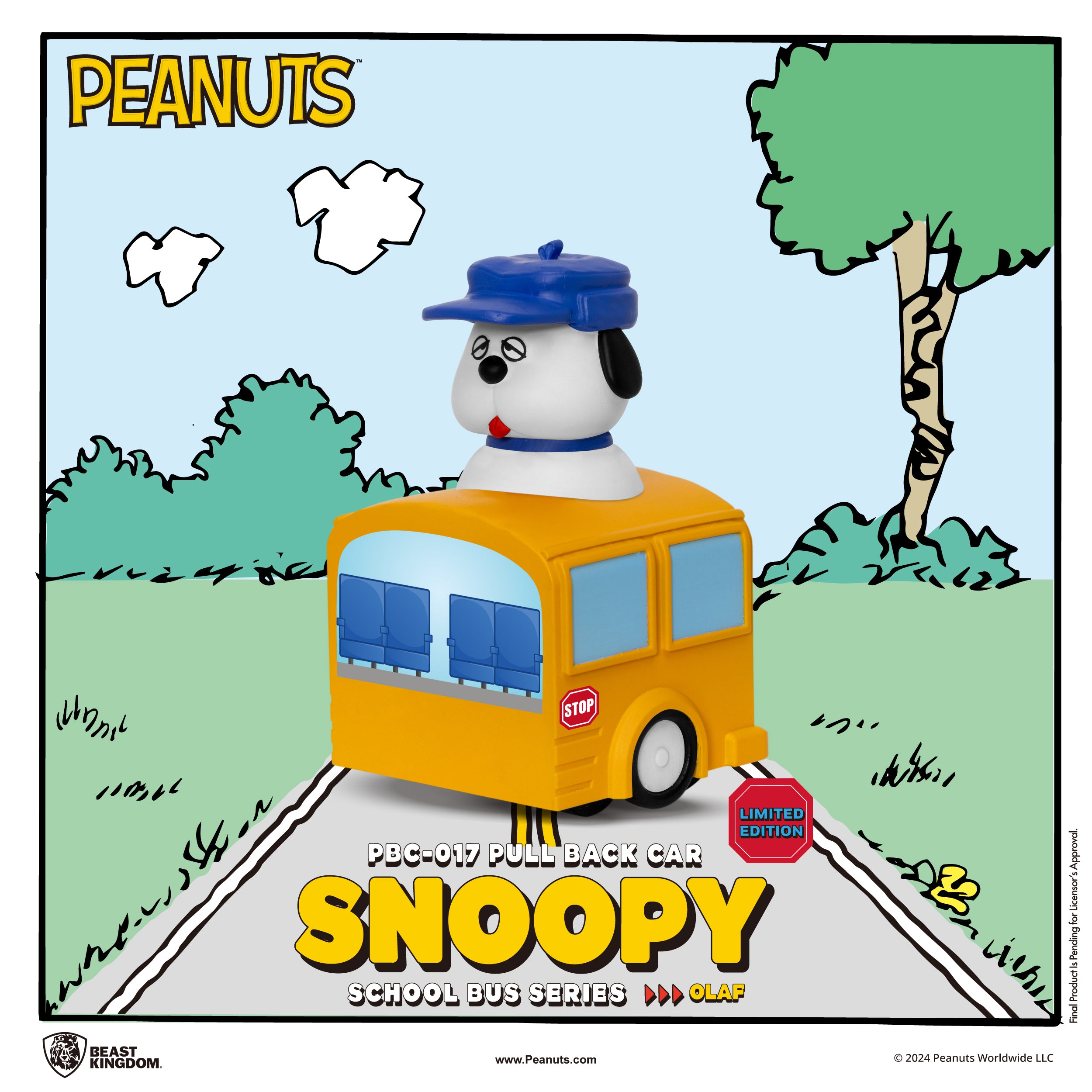 PBC-017 Snoopy School Bus Series Pull Back Car Blind Box Set(6pcs)