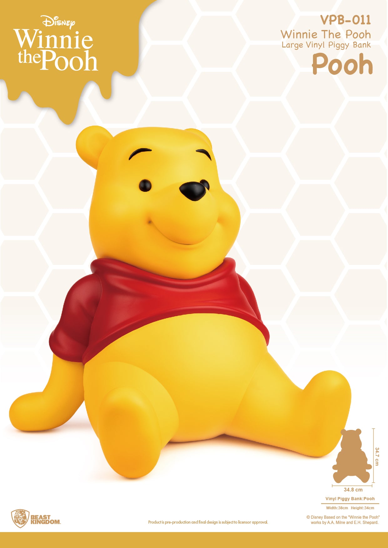 Beast Kingdom VPB-011 Winnie The Pooh Large Vinyl Piggy Bank: Pooh