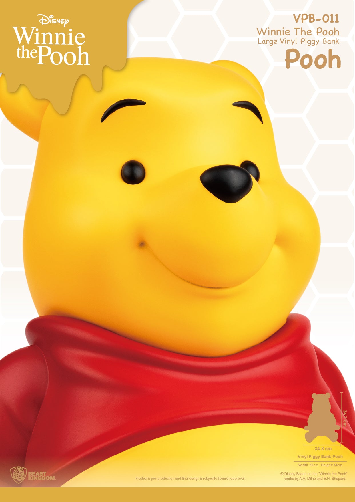 Beast Kingdom VPB-011 Winnie The Pooh Large Vinyl Piggy Bank: Pooh