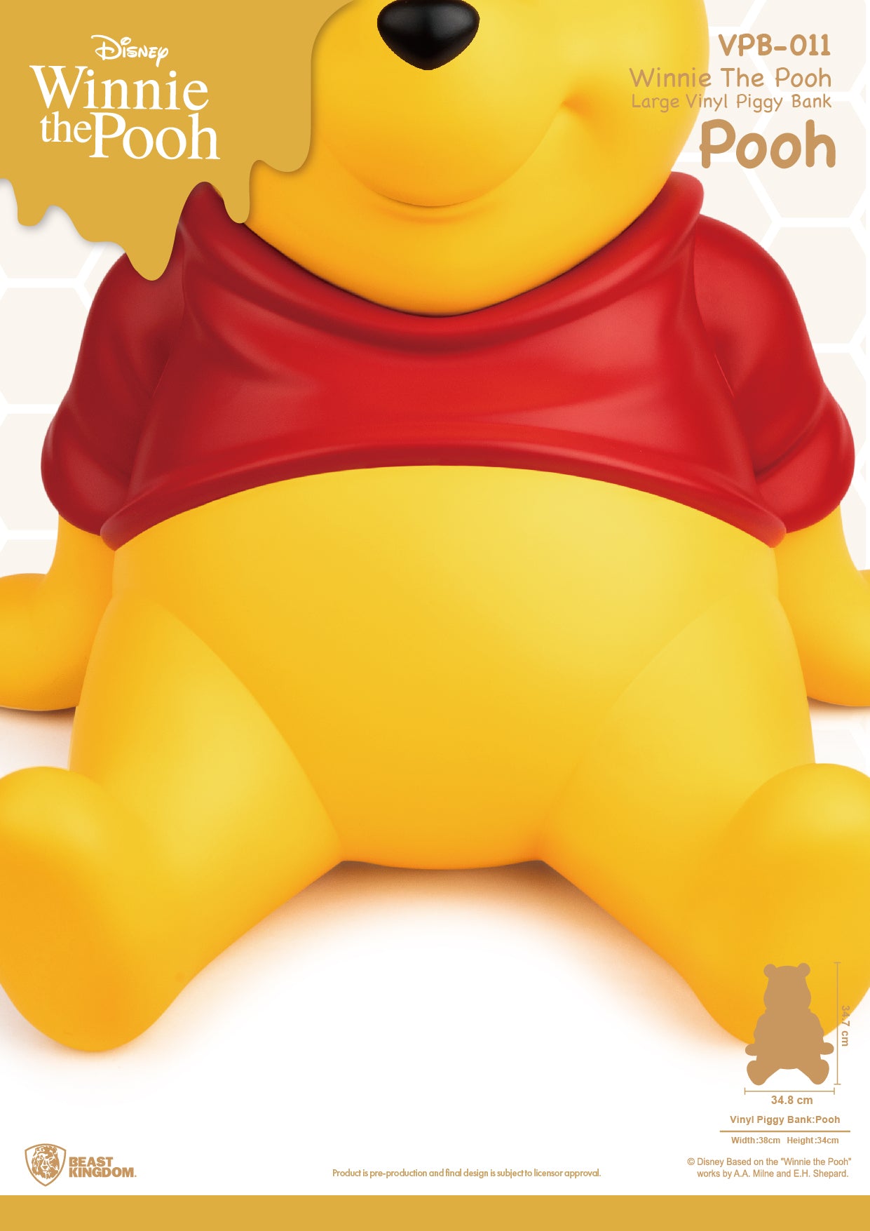 Beast Kingdom VPB-011 Winnie The Pooh Large Vinyl Piggy Bank: Pooh