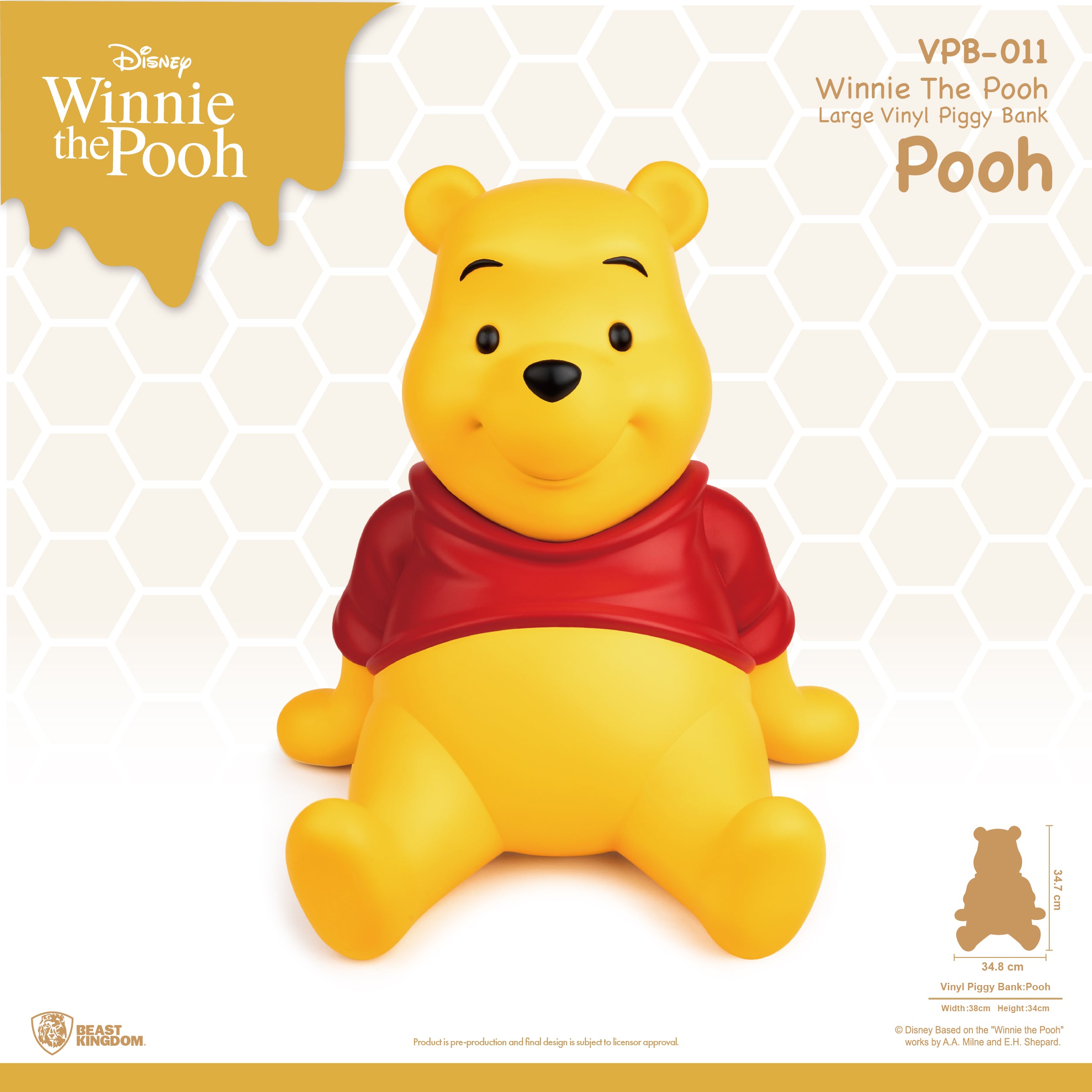 Beast Kingdom VPB-011 Winnie The Pooh Large Vinyl Piggy Bank: Pooh