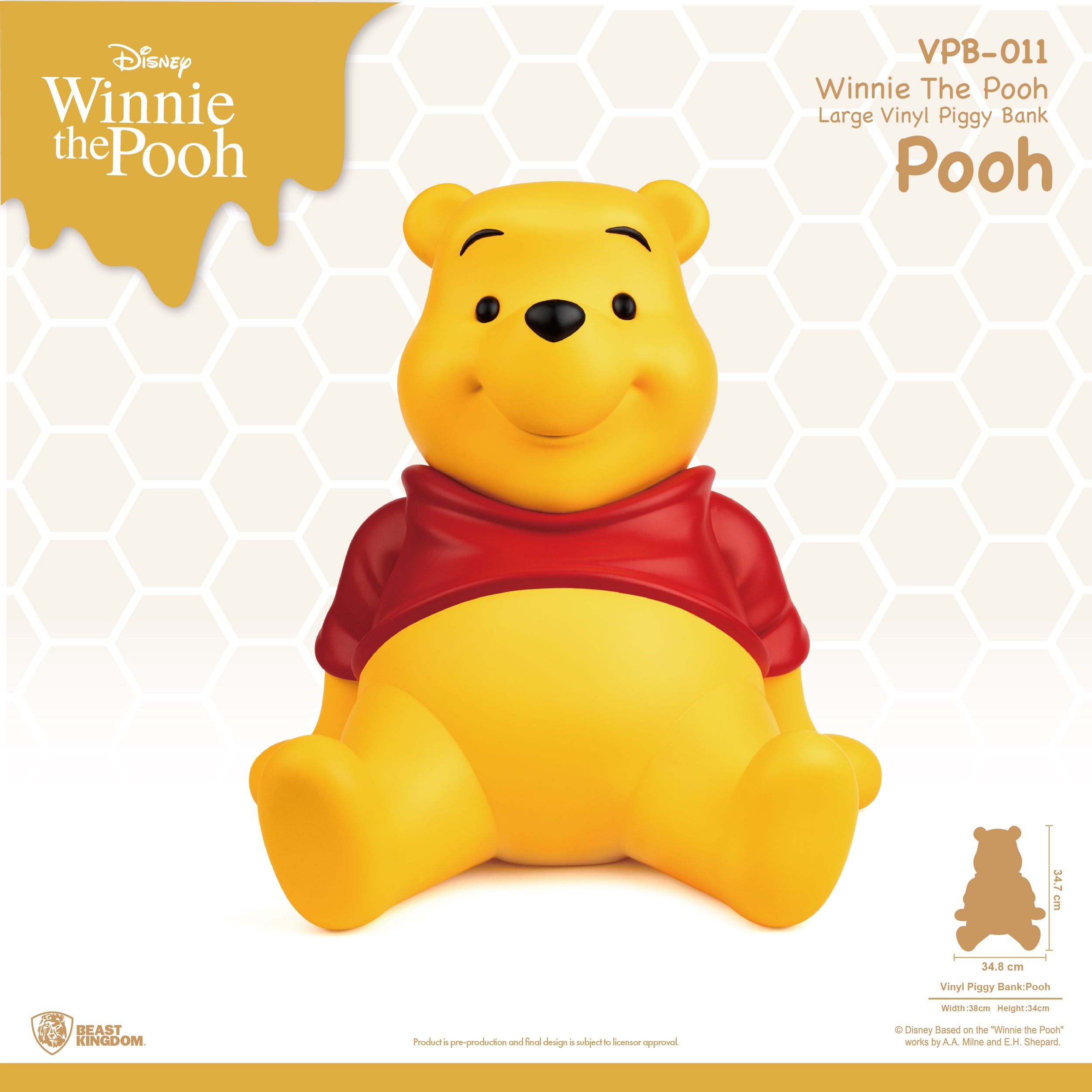 Beast Kingdom VPB-011 Winnie The Pooh Large Vinyl Piggy Bank: Pooh