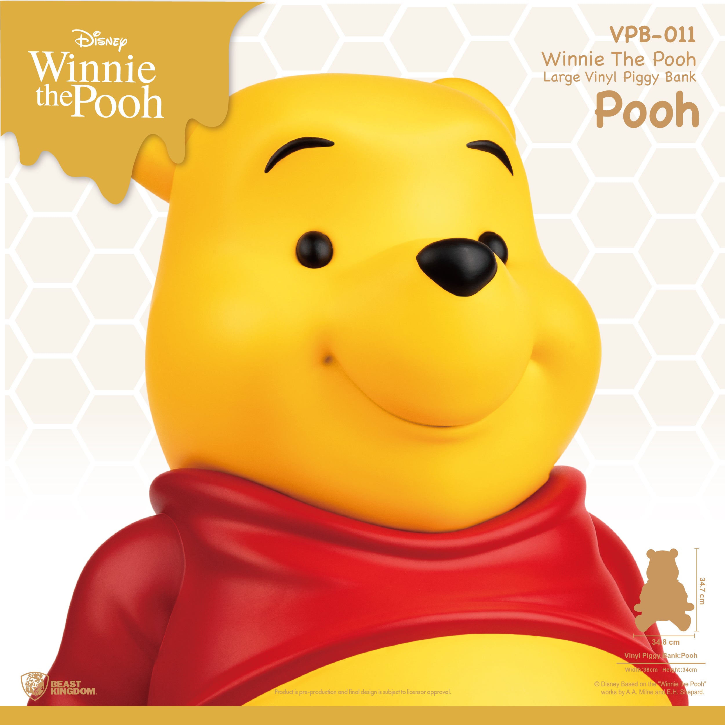 Beast Kingdom VPB-011 Winnie The Pooh Large Vinyl Piggy Bank: Pooh