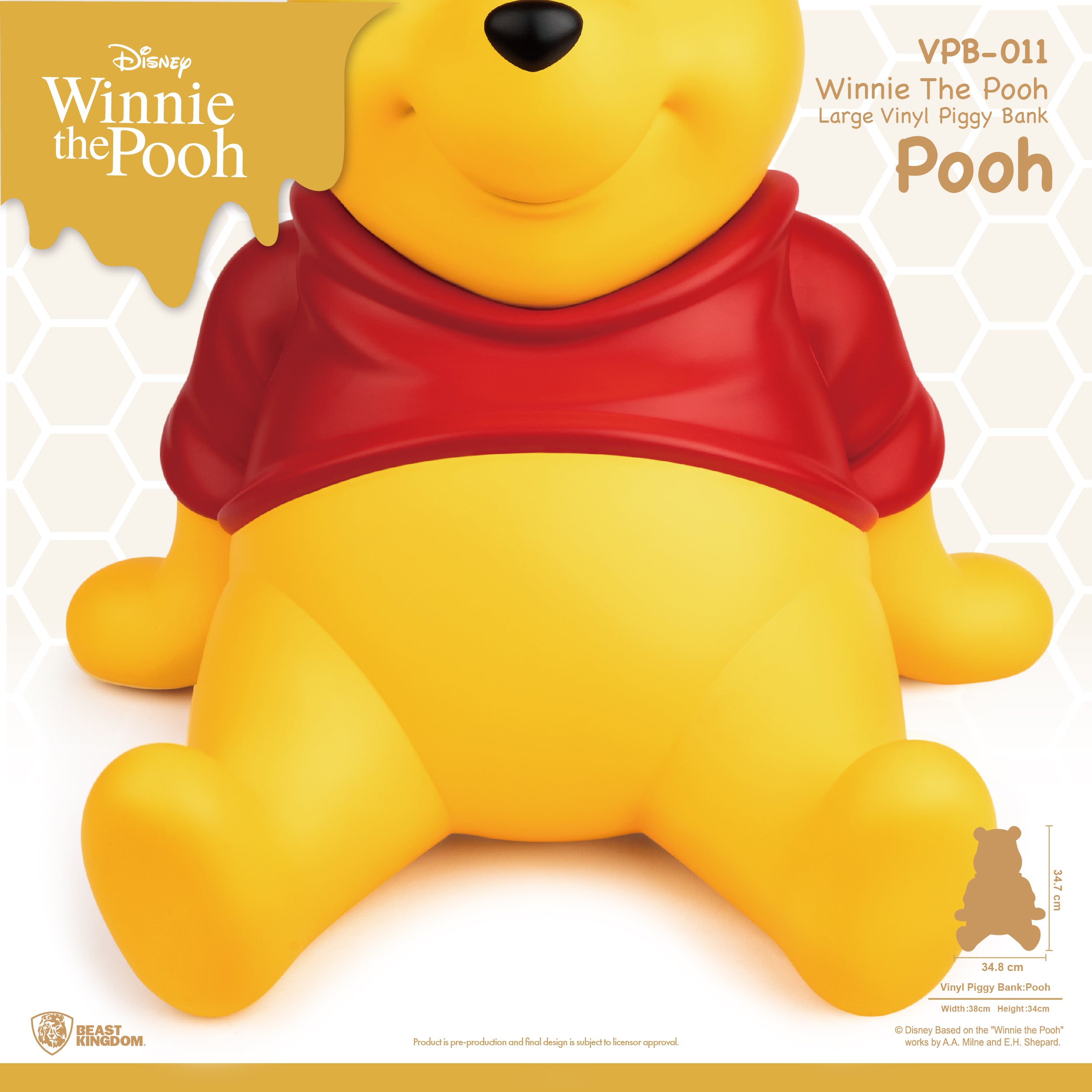 Beast Kingdom VPB-011 Winnie The Pooh Large Vinyl Piggy Bank: Pooh
