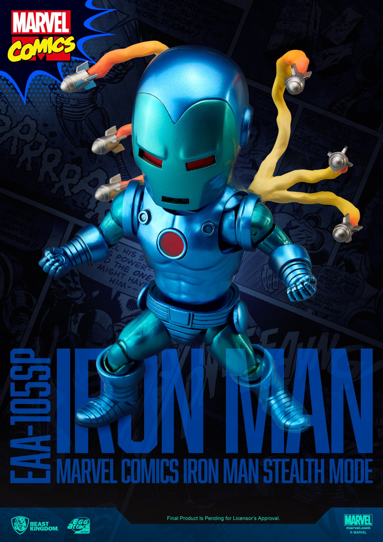 Beast Kingdom EAA-105SP Marvel Comics Iron Man STEALTH MODE Egg Attack Action Figure