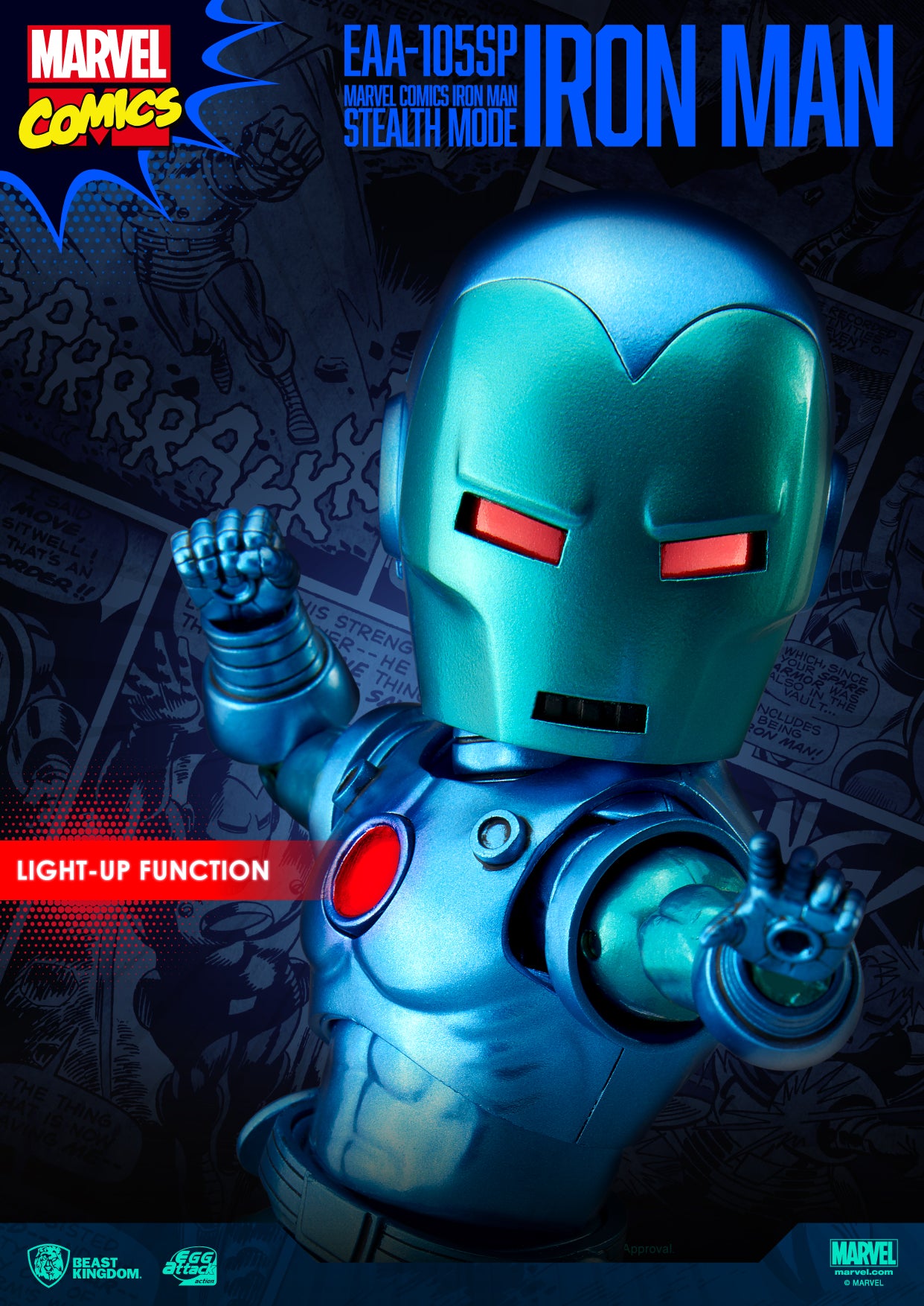 Beast Kingdom EAA-105SP Marvel Comics Iron Man STEALTH MODE Egg Attack Action Figure