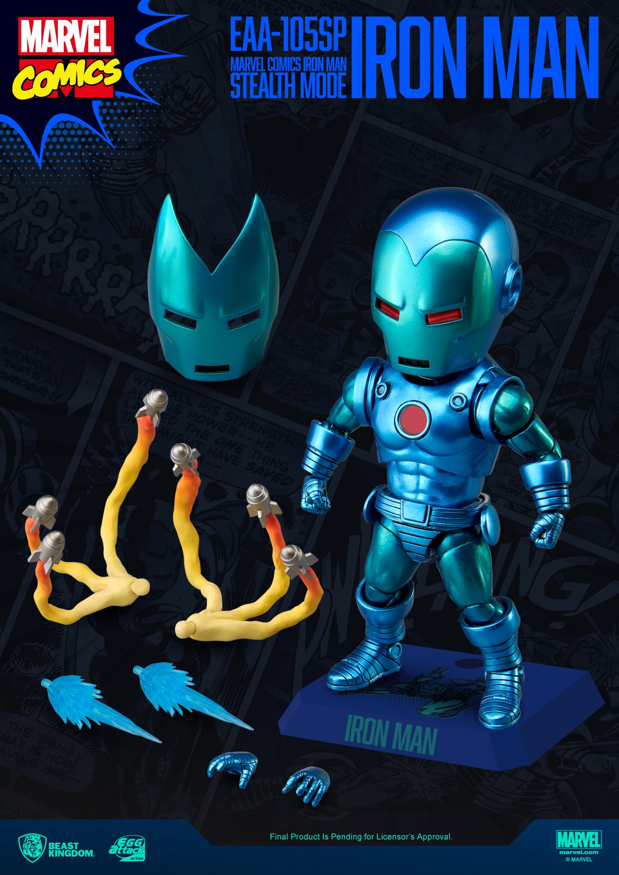 Beast Kingdom EAA-105SP Marvel Comics Iron Man STEALTH MODE Egg Attack Action Figure