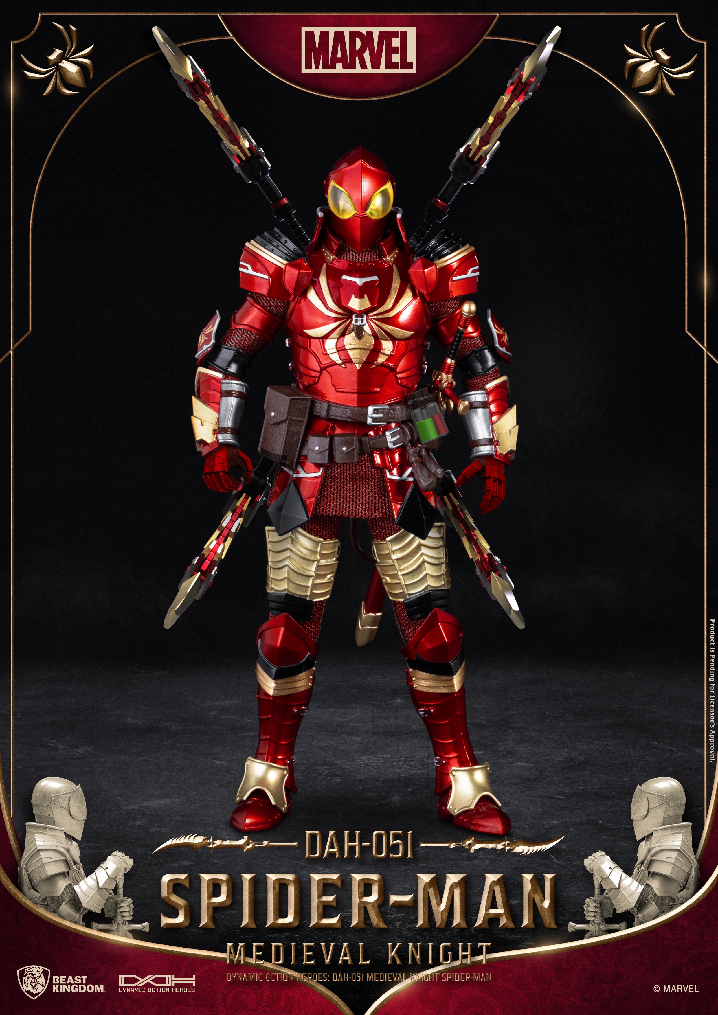 Beast Kingdom DAH-051 Medieval Knight Spider-Man 1:9 Scale Dynamic 8ction Heroes Action Figure