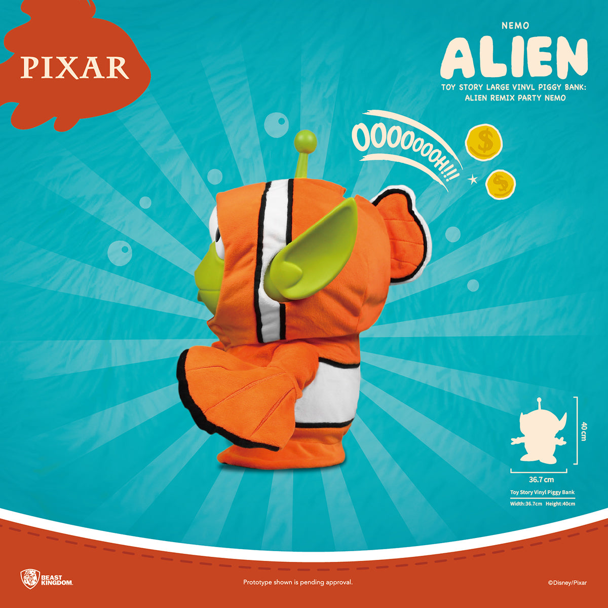 Beast Kingdom VPB-009 Disney Pixar Toy Story: Alien Remix Party Large Vinyl Piggy Bank (Blind Box - Random Pick)
