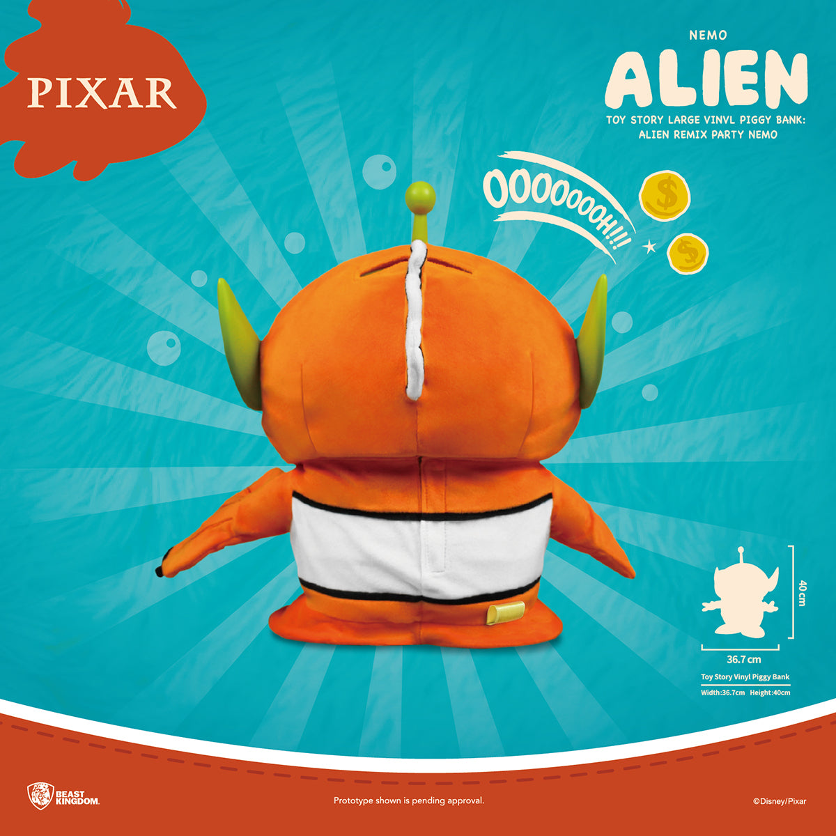 Beast Kingdom VPB-009 Disney Pixar Toy Story: Alien Remix Party Large Vinyl Piggy Bank (Blind Box - Random Pick)