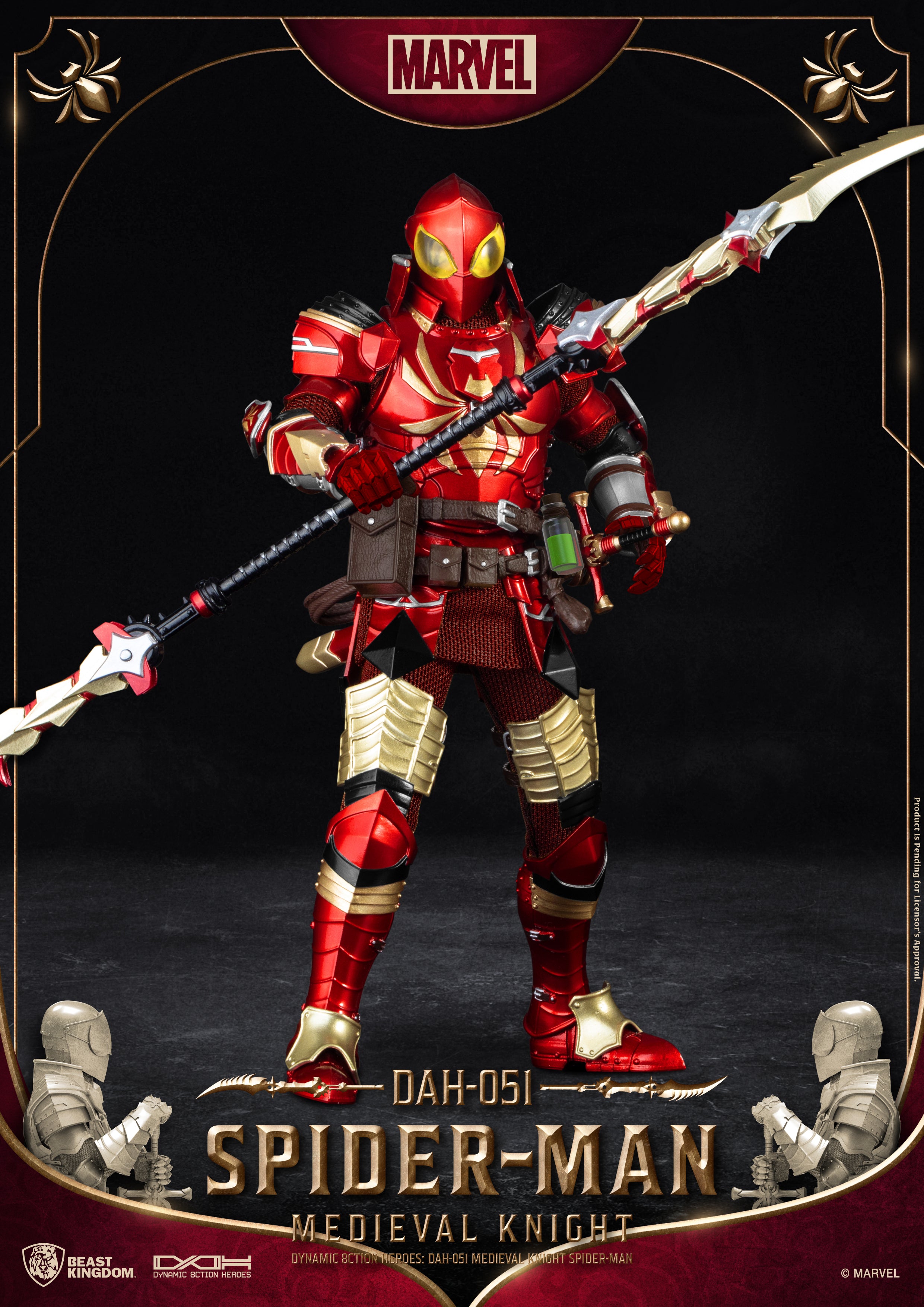 Beast Kingdom DAH-051 Medieval Knight Spider-Man 1:9 Scale Dynamic 8ction Heroes Action Figure