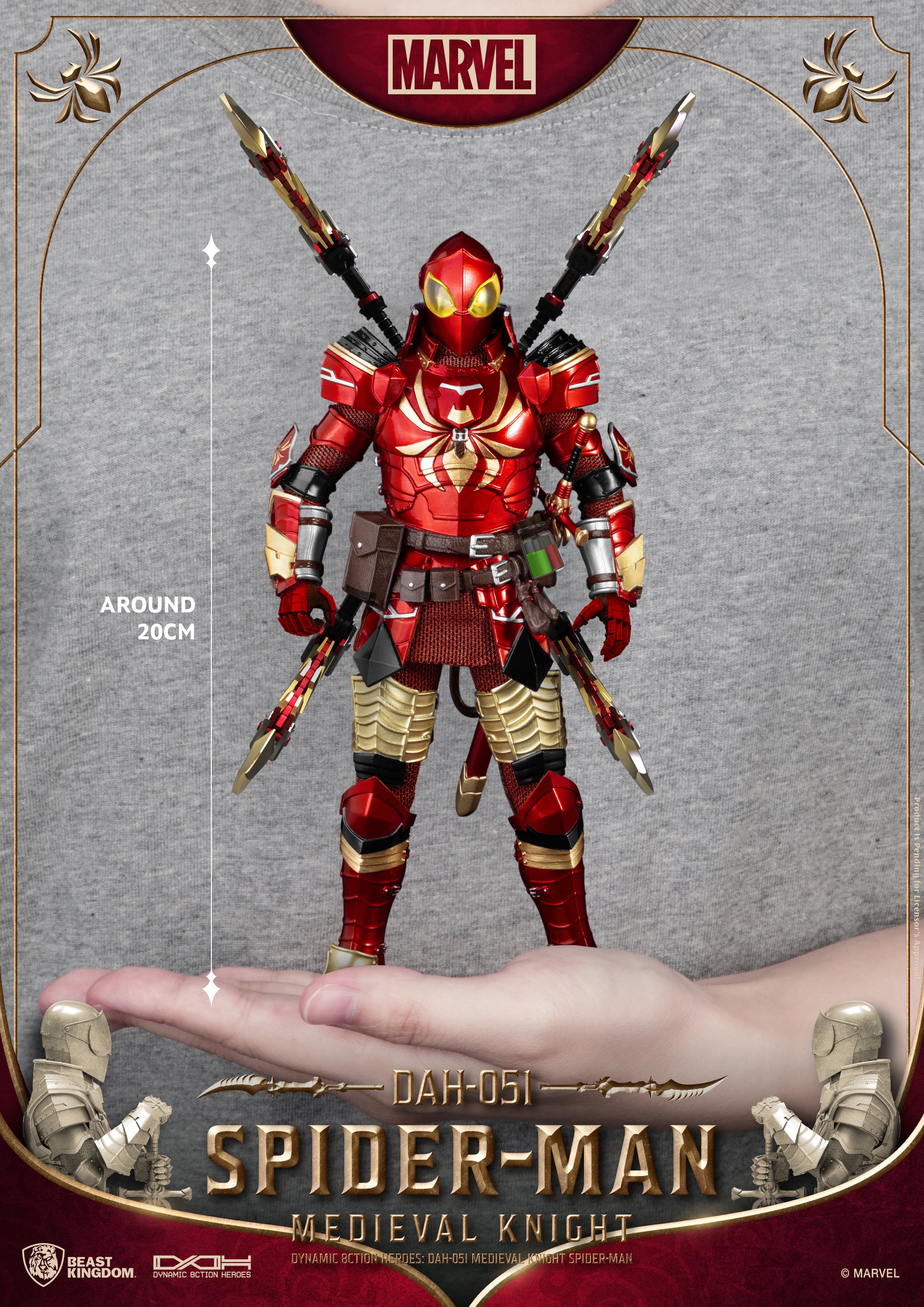 Beast Kingdom DAH-051 Medieval Knight Spider-Man 1:9 Scale Dynamic 8ction Heroes Action Figure