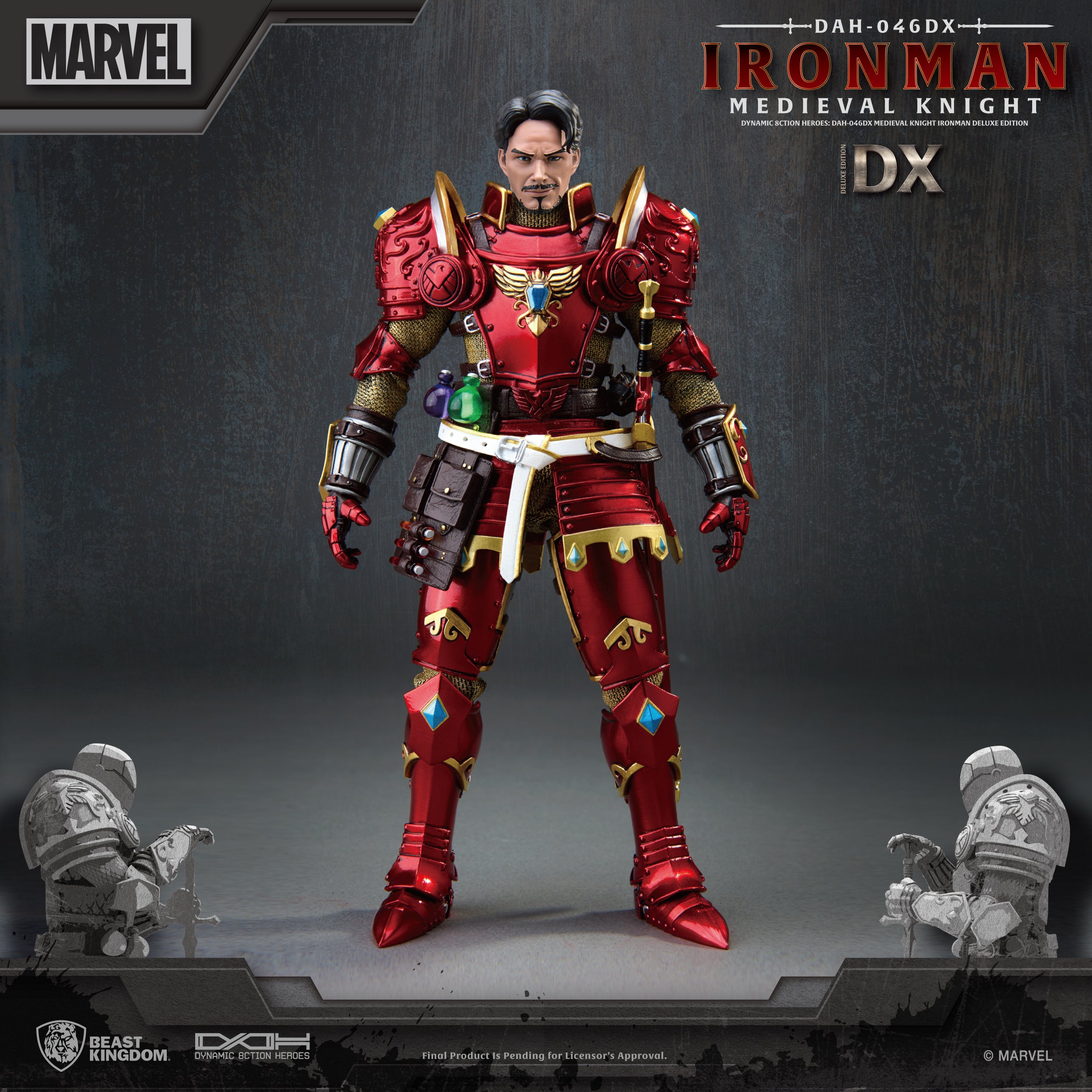 Beast Kingdom DAH-046DX Marvel Iron Man: Medieval Knight Dynamic 8ction Heroes Action Figure (Deluxe Version)