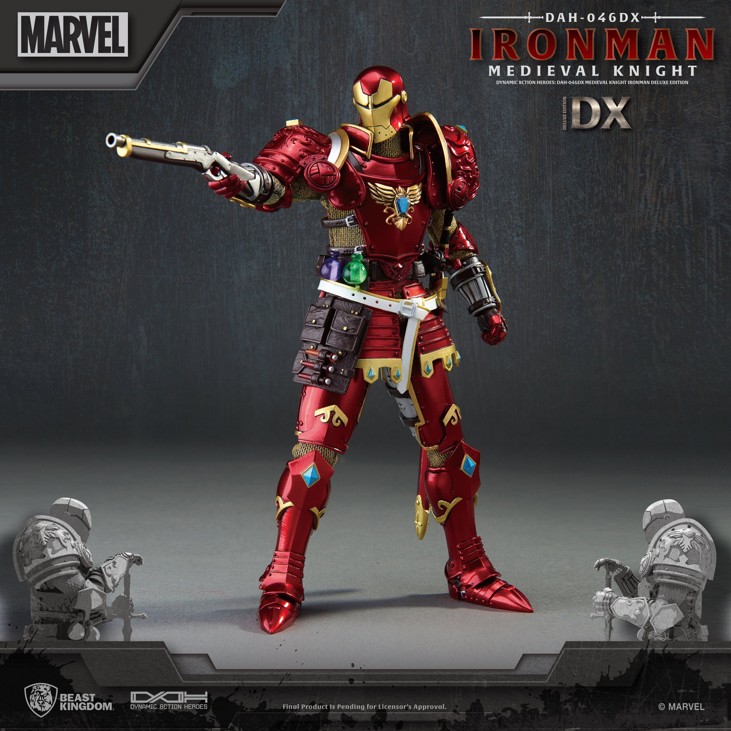 Beast Kingdom DAH-046DX Marvel Iron Man: Medieval Knight Dynamic 8ction Heroes Action Figure (Deluxe Version)
