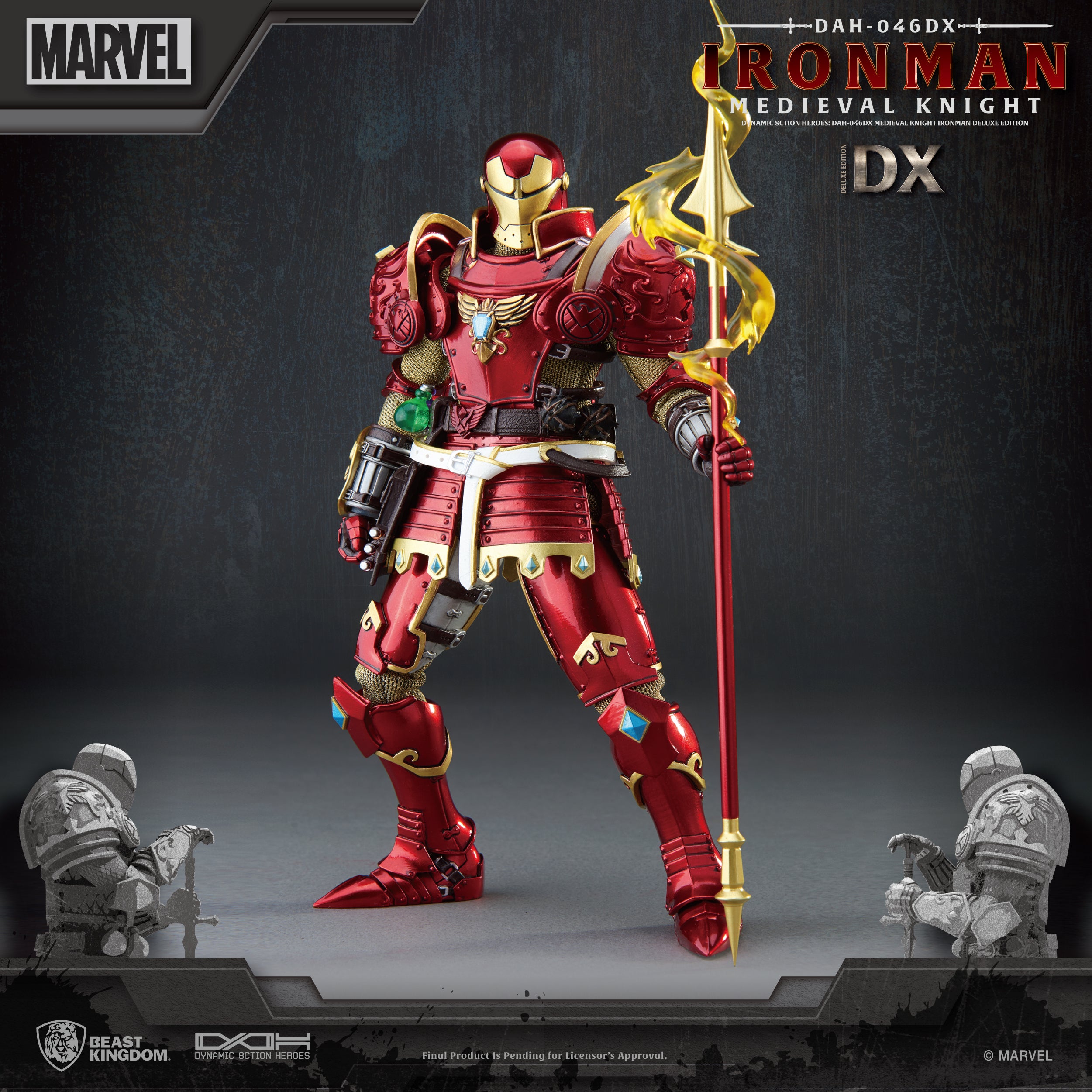 Beast Kingdom DAH-046DX Marvel Iron Man: Medieval Knight Dynamic 8ction Heroes Action Figure (Deluxe Version)