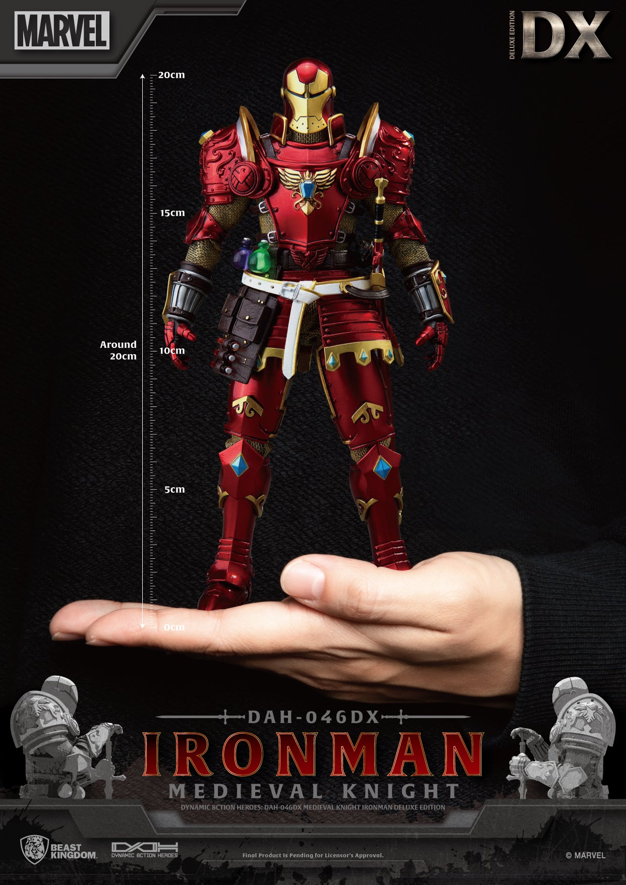 Beast Kingdom DAH-046DX Marvel Iron Man: Medieval Knight Dynamic 8ction Heroes Action Figure (Deluxe Version)