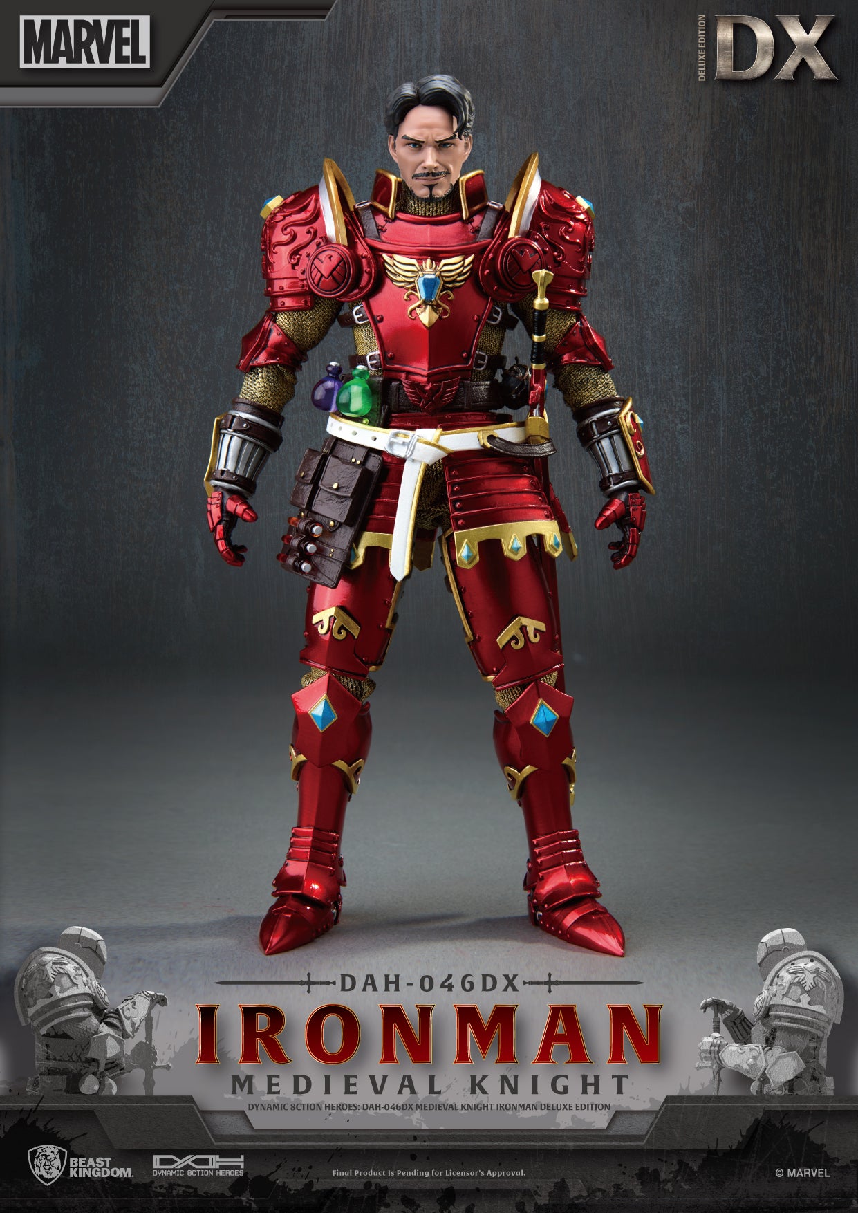 Beast Kingdom DAH-046DX Marvel Iron Man: Medieval Knight Dynamic 8ction Heroes Action Figure (Deluxe Version)