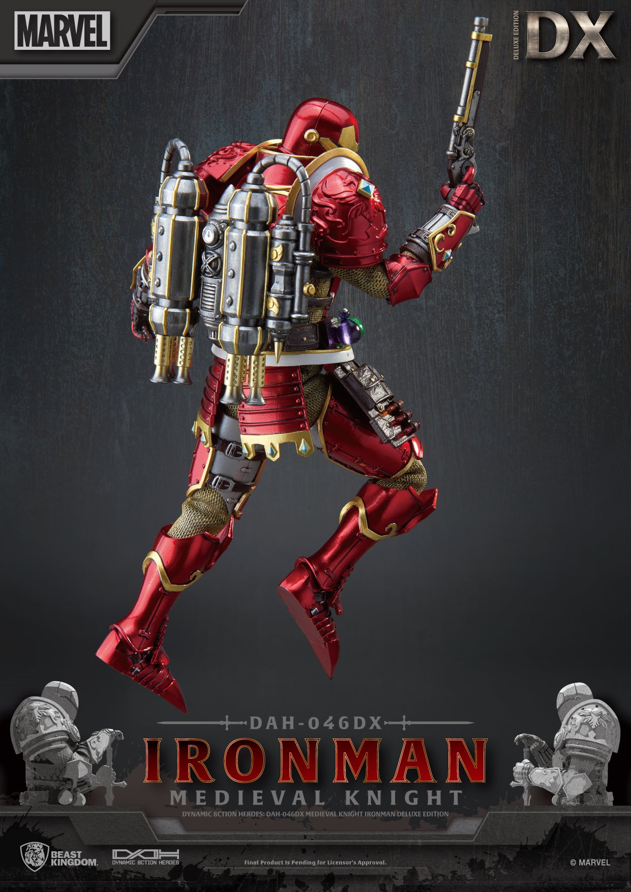 Beast Kingdom DAH-046DX Marvel Iron Man: Medieval Knight Dynamic 8ction Heroes Action Figure (Deluxe Version)