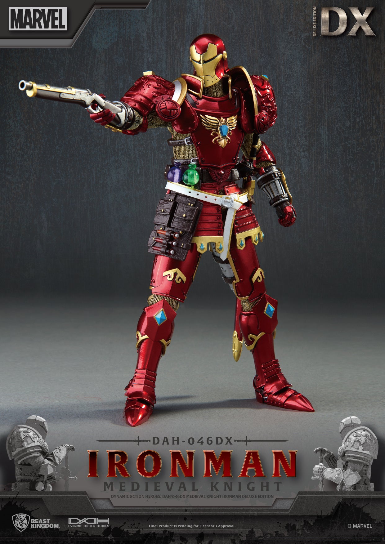 Beast Kingdom DAH-046DX Marvel Iron Man: Medieval Knight Dynamic 8ction Heroes Action Figure (Deluxe Version)