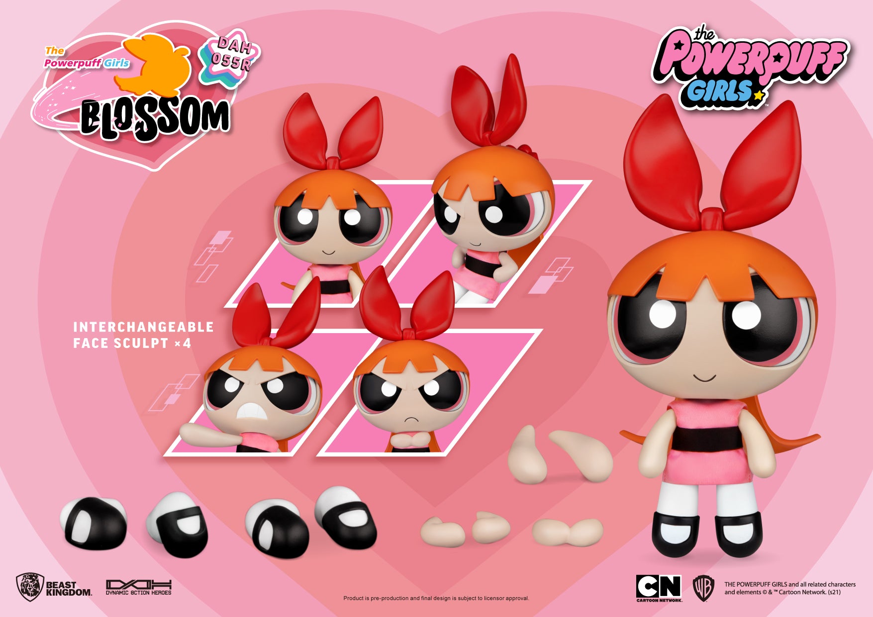 Beast Kingdom DAH-055R The Powerpuff Girl Blossom 1:9 Scale Dynamic 8ction Heroes Action Figure