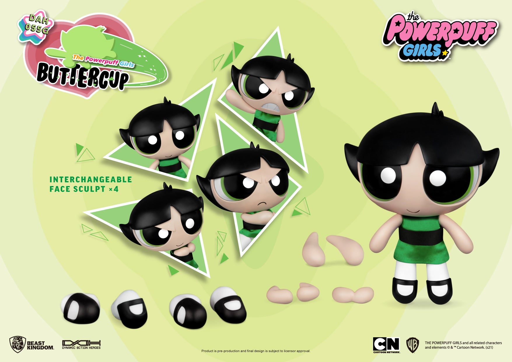 Beast Kingdom DAH-055G The Powerpuff Girl Buttercup 1:9 Scale Dynamic 8ction Heroes Action Figure