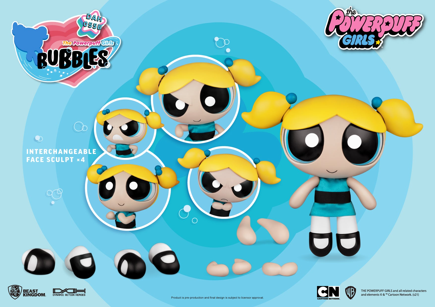 Beast Kingdom DAH-055B The Powerpuff Girl Bubbles 1:9 Scale Dynamic 8ction Heroes Action Figure