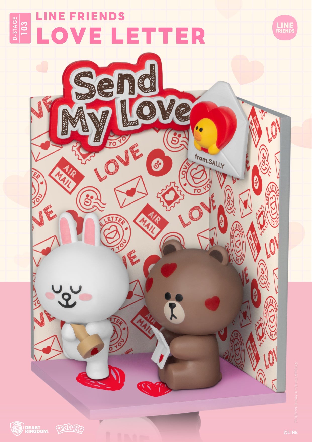 Beast Kingdom DS-103 Line Friends - Love Letter Diorama Stage D-Stage Figure Statue
