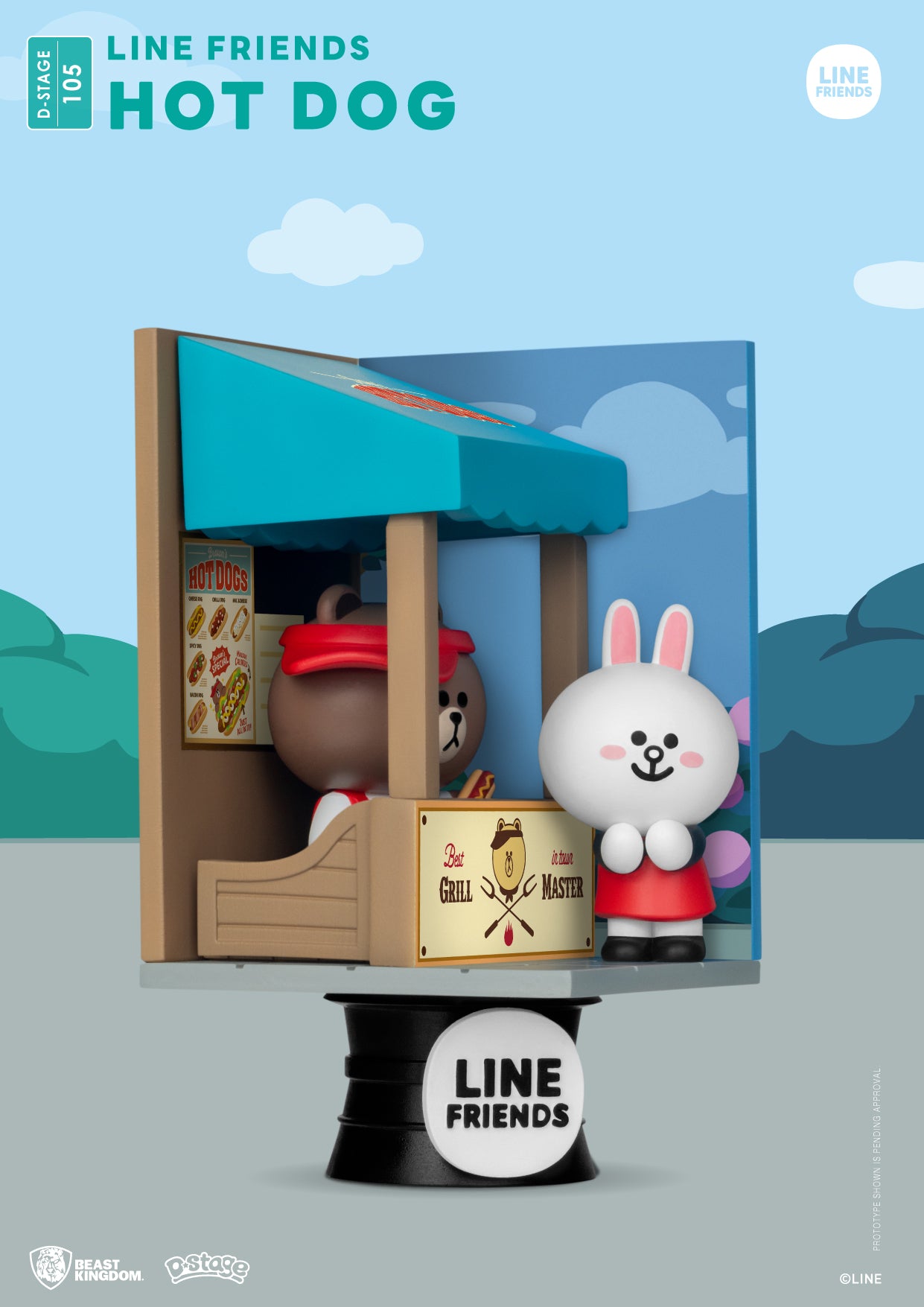 Beast Kingdom DS-105 Line Friends - Hot Dog Diorama Stage D-Stage Figure Statue
