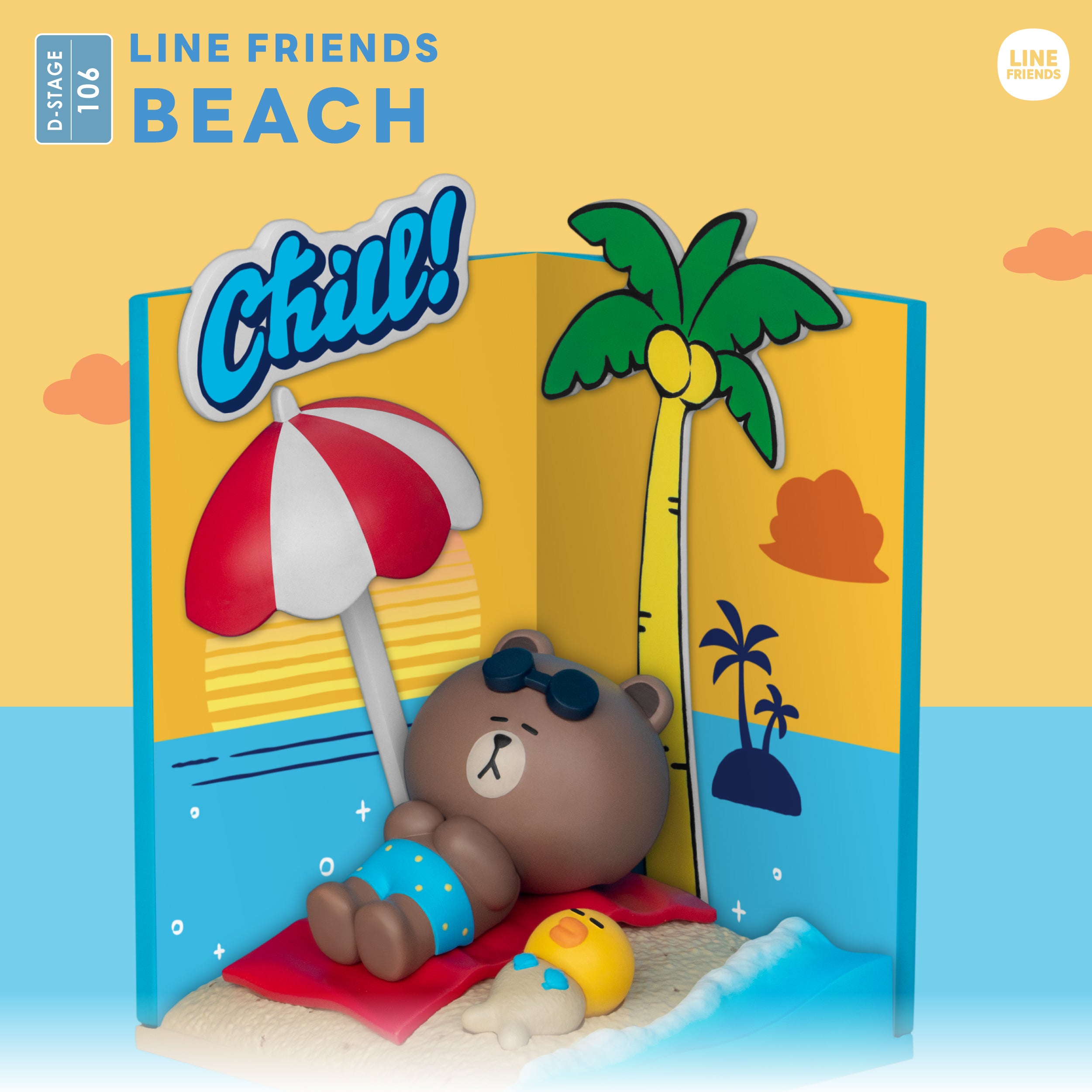 Beast Kingdom DS-106 Line Friends - Beach Diorama Stage D-Stage Figure Statue