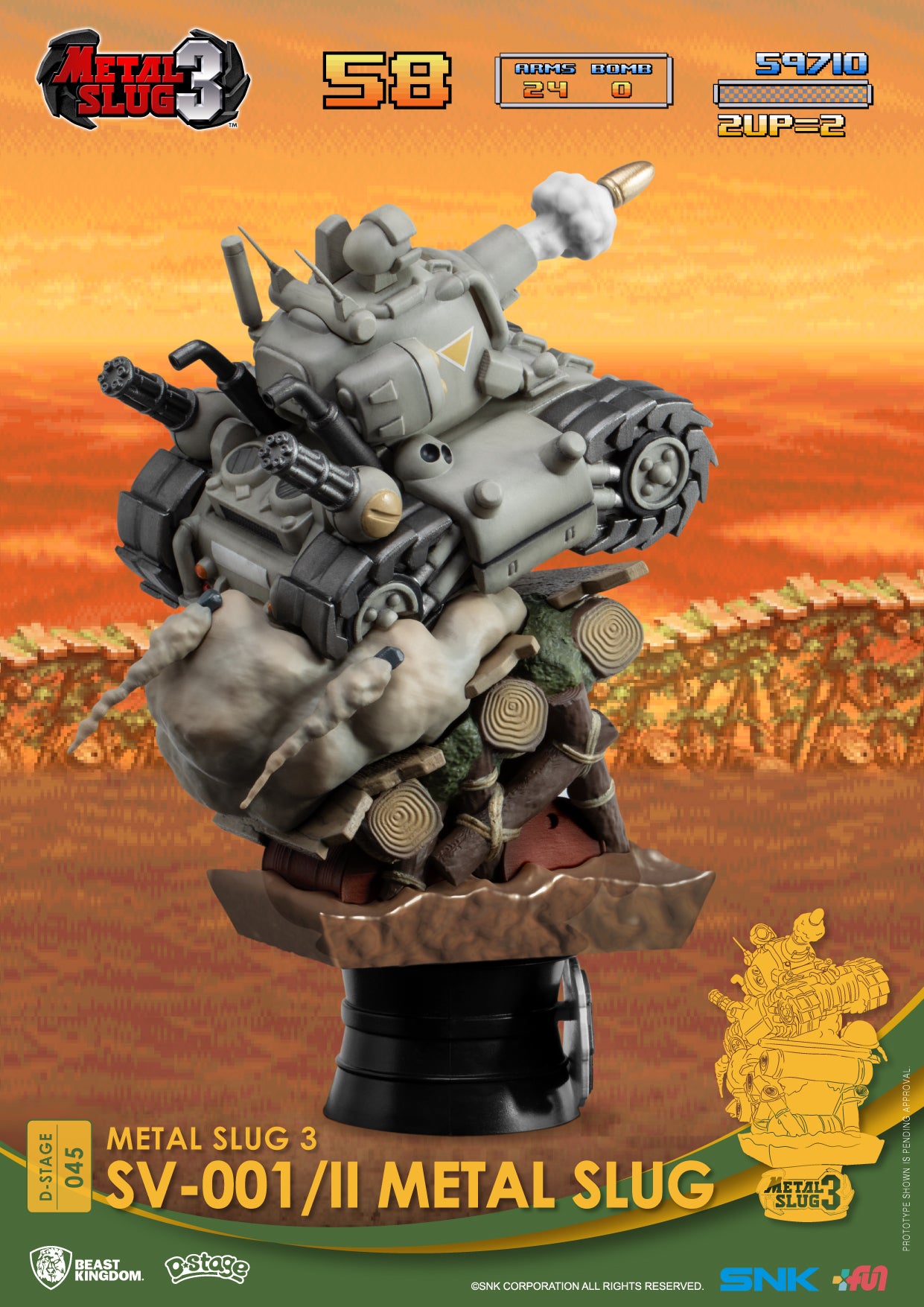 Beast Kingdom DS-045 SNK Metal Slug 3-SV-001/II Metal Slug Diorama Stage D-Stage Figure Statue