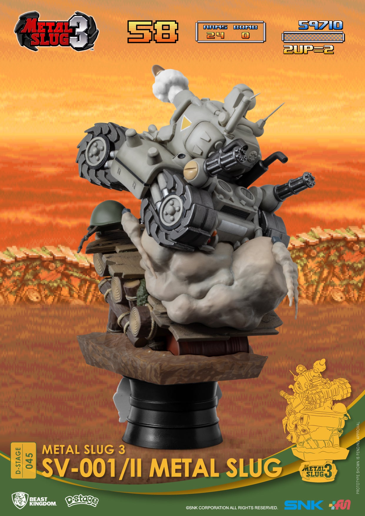 Beast Kingdom DS-045 SNK Metal Slug 3-SV-001/II Metal Slug Diorama Stage D-Stage Figure Statue