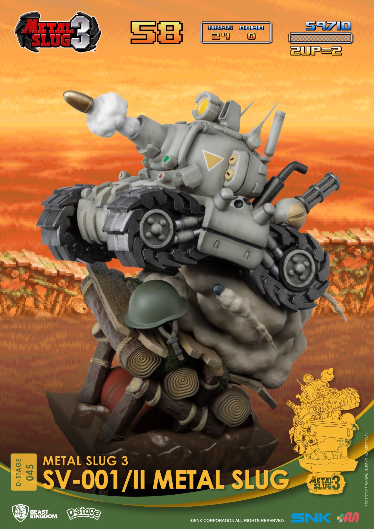 Beast Kingdom DS-045 SNK Metal Slug 3-SV-001/II Metal Slug Diorama Stage D-Stage Figure Statue