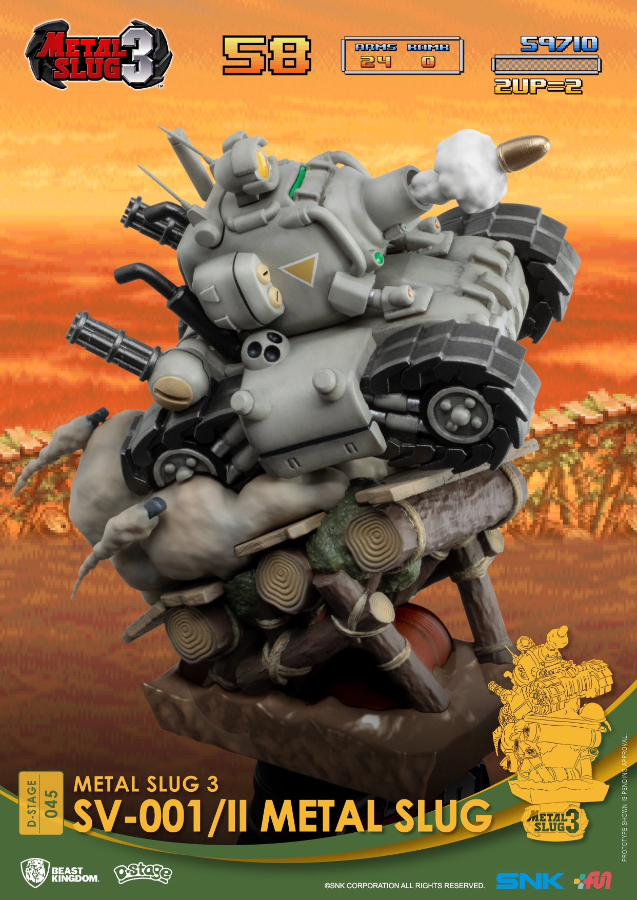 Beast Kingdom DS-045 SNK Metal Slug 3-SV-001/II Metal Slug Diorama Stage D-Stage Figure Statue
