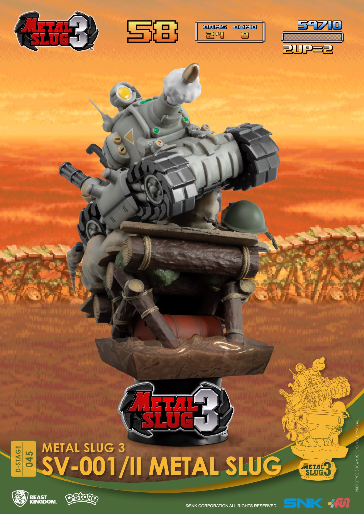 Beast Kingdom DS-045 SNK Metal Slug 3-SV-001/II Metal Slug Diorama Stage D-Stage Figure Statue