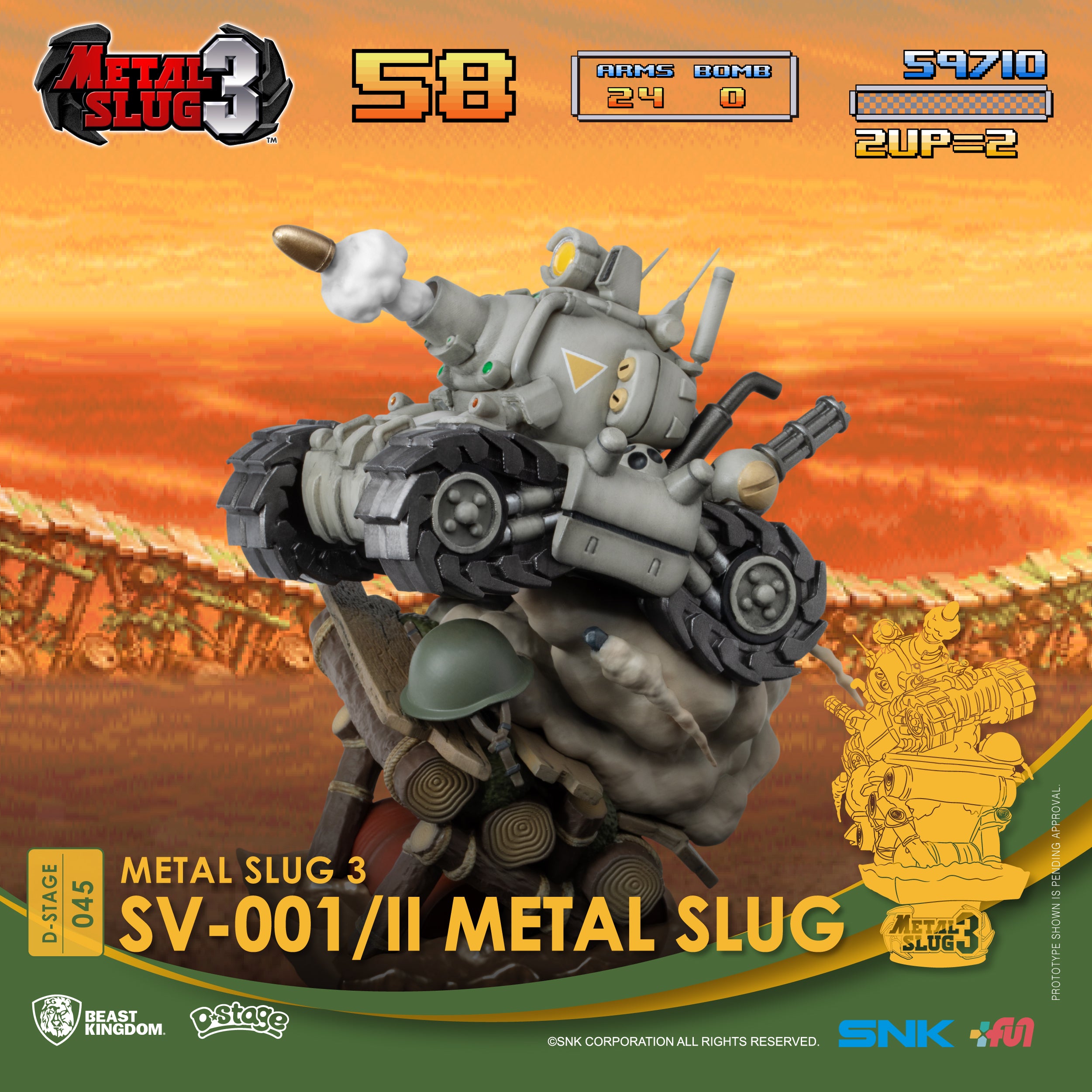 Beast Kingdom DS-045 SNK Metal Slug 3-SV-001/II Metal Slug Diorama Stage D-Stage Figure Statue