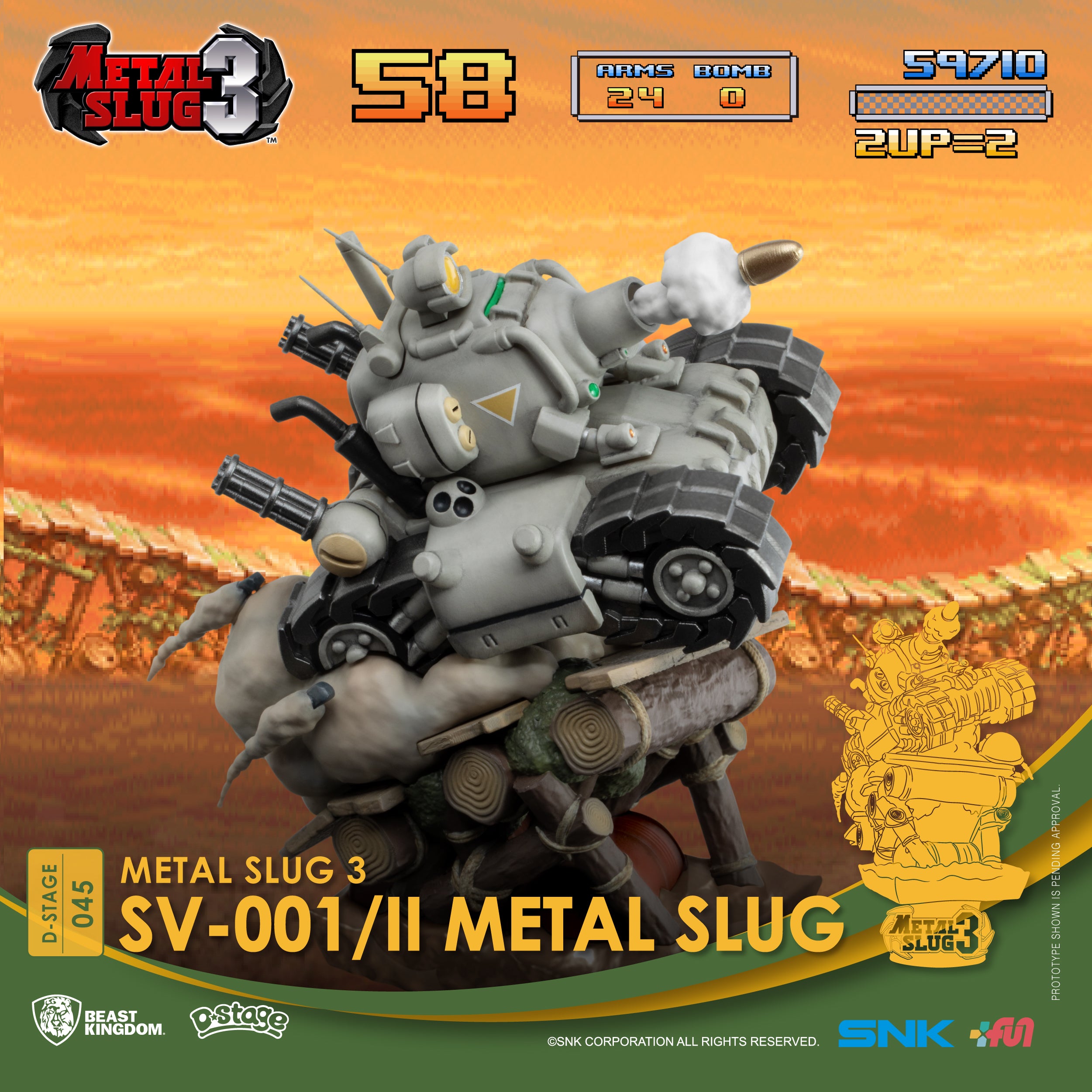 Beast Kingdom DS-045 SNK Metal Slug 3-SV-001/II Metal Slug Diorama Stage D-Stage Figure Statue