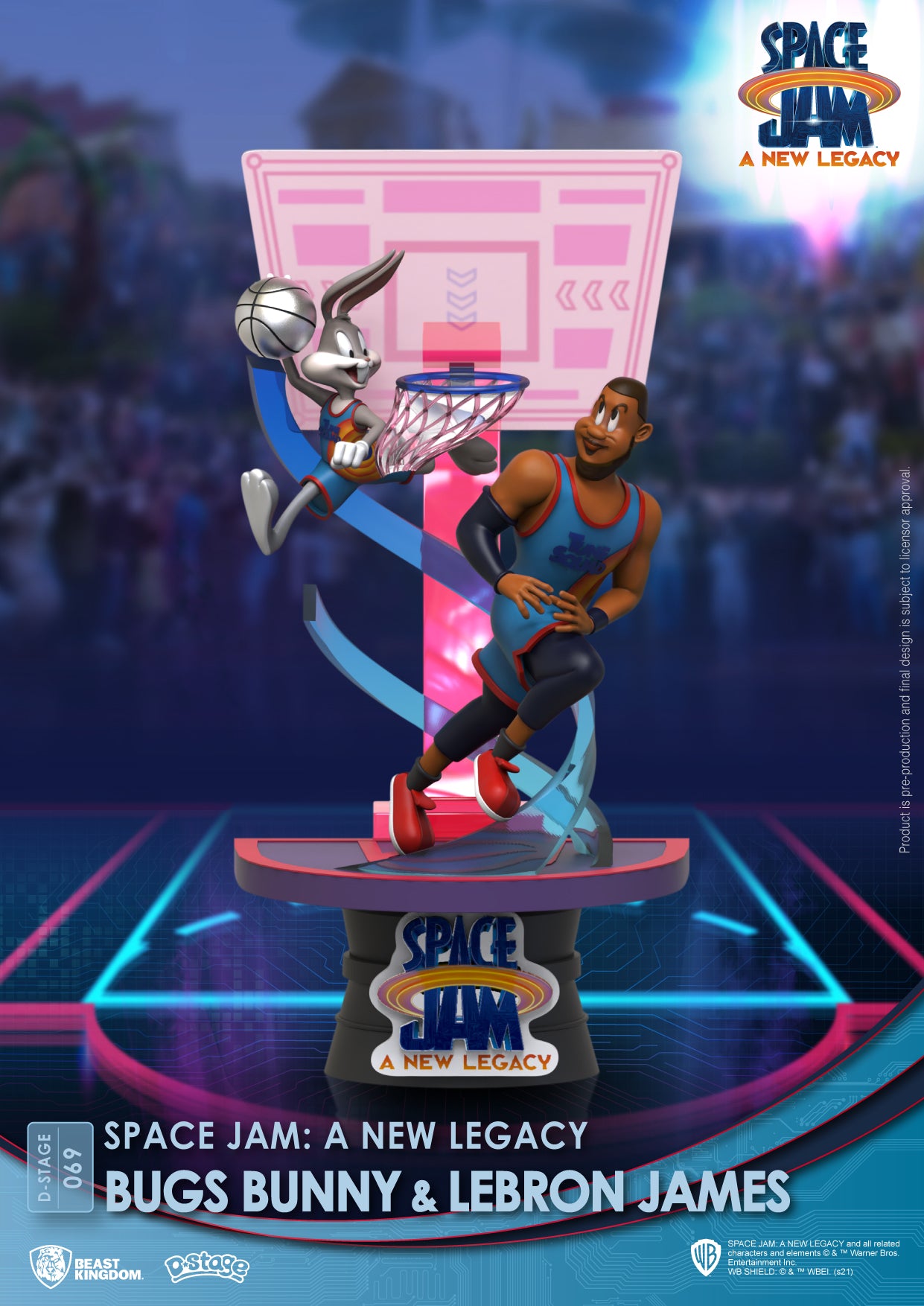 Beast Kingdom DS-069 Warner Bros. Space Jam A New Legacy: Bugs Bunny & Lebron James Diorama Stage D-Stage Figure Statue (Standard Version)