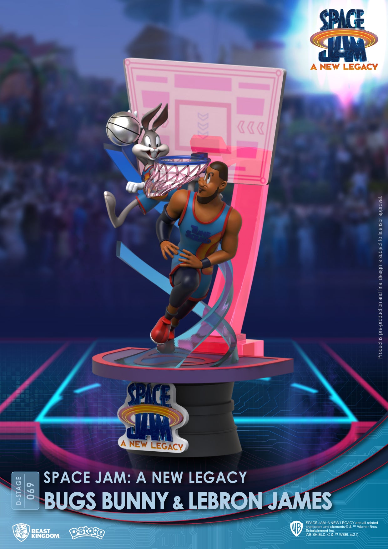 Beast Kingdom DS-069 Warner Bros. Space Jam A New Legacy: Bugs Bunny & Lebron James Diorama Stage D-Stage Figure Statue (Standard Version)