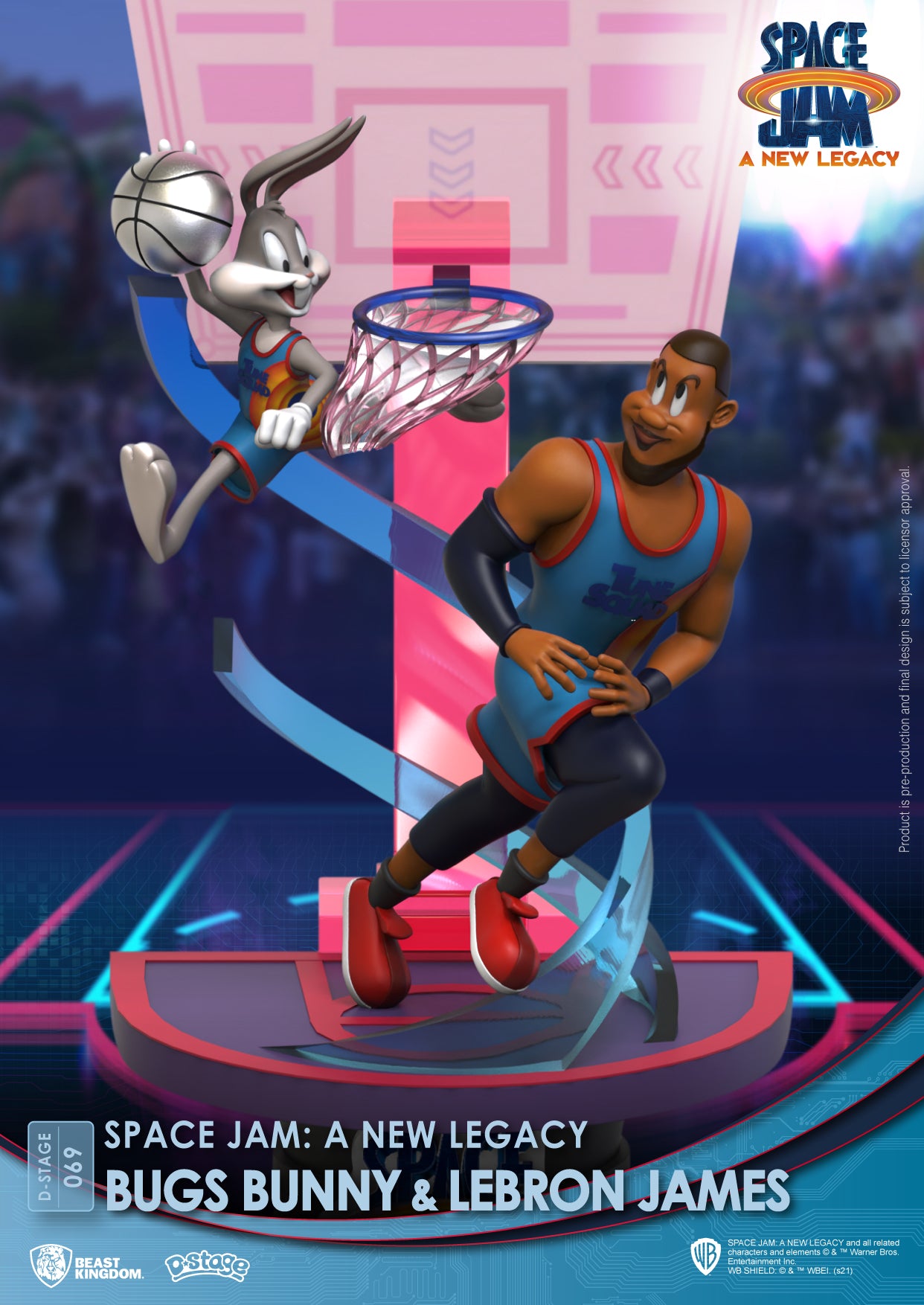 Beast Kingdom DS-069 Warner Bros. Space Jam A New Legacy: Bugs Bunny & Lebron James Diorama Stage D-Stage Figure Statue (Standard Version)