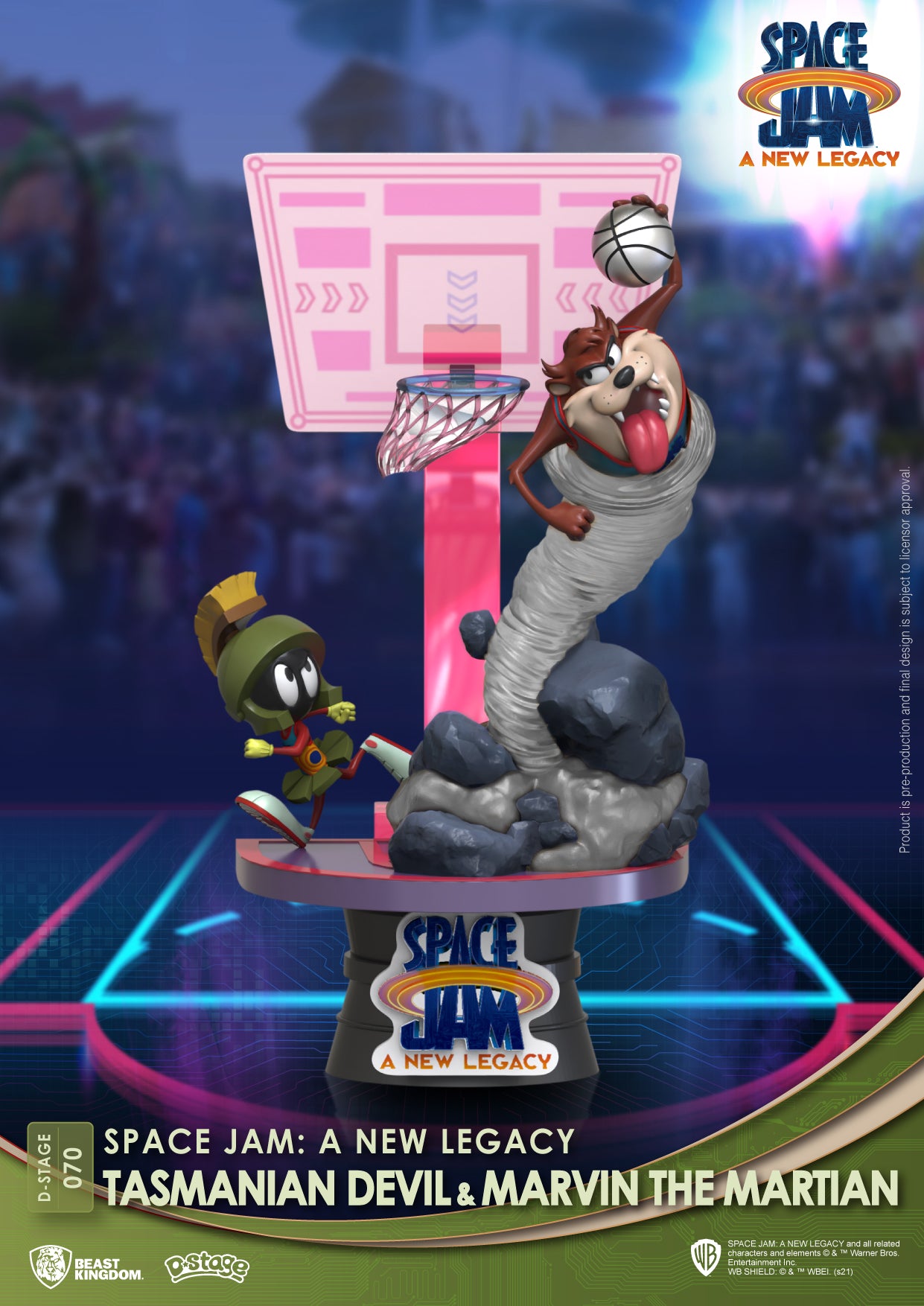 Beast Kingdom DS-070 Warner Bros. Space Jam A New Legacy: Tasmanian Devil & Marvin The Martian Diorama Stage D-Stage Figure Statue (Standard Version)