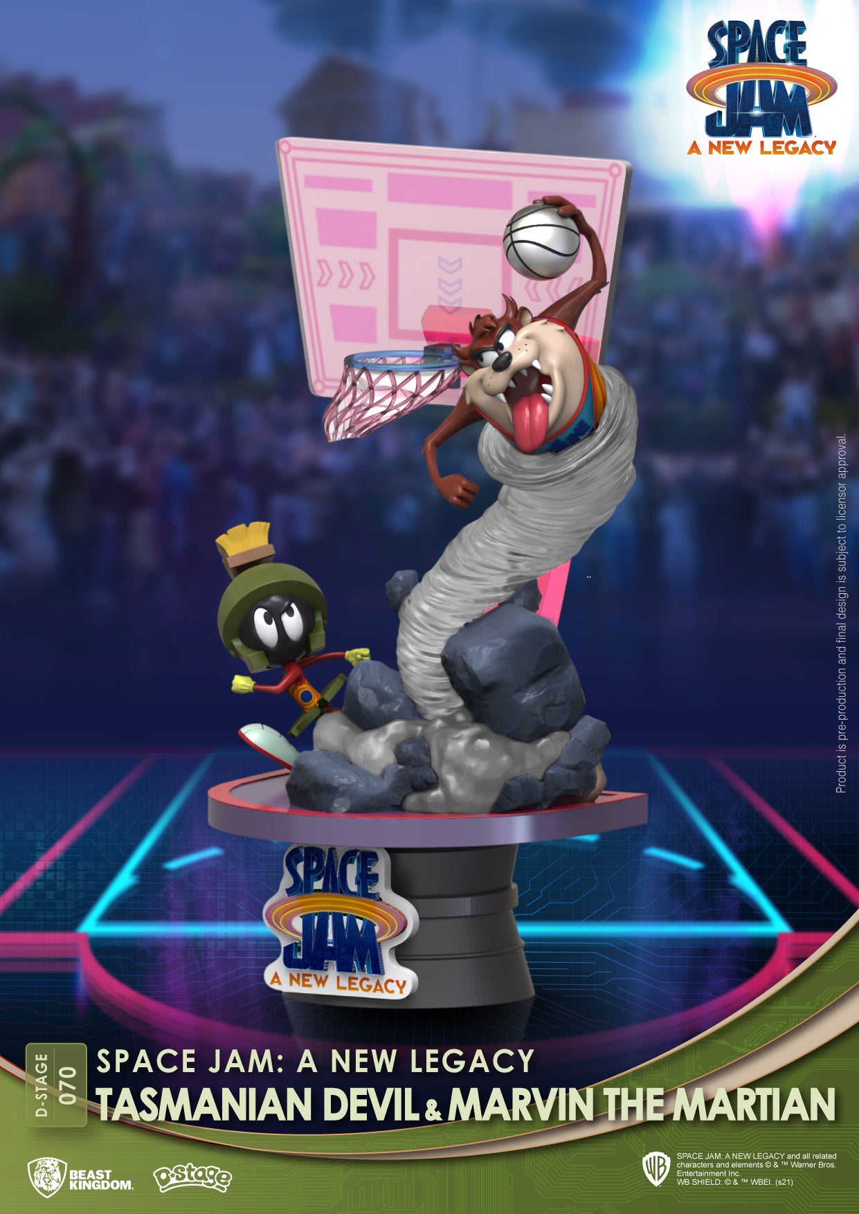 Beast Kingdom DS-070 Warner Bros. Space Jam A New Legacy: Tasmanian Devil & Marvin The Martian Diorama Stage D-Stage Figure Statue (Standard Version)