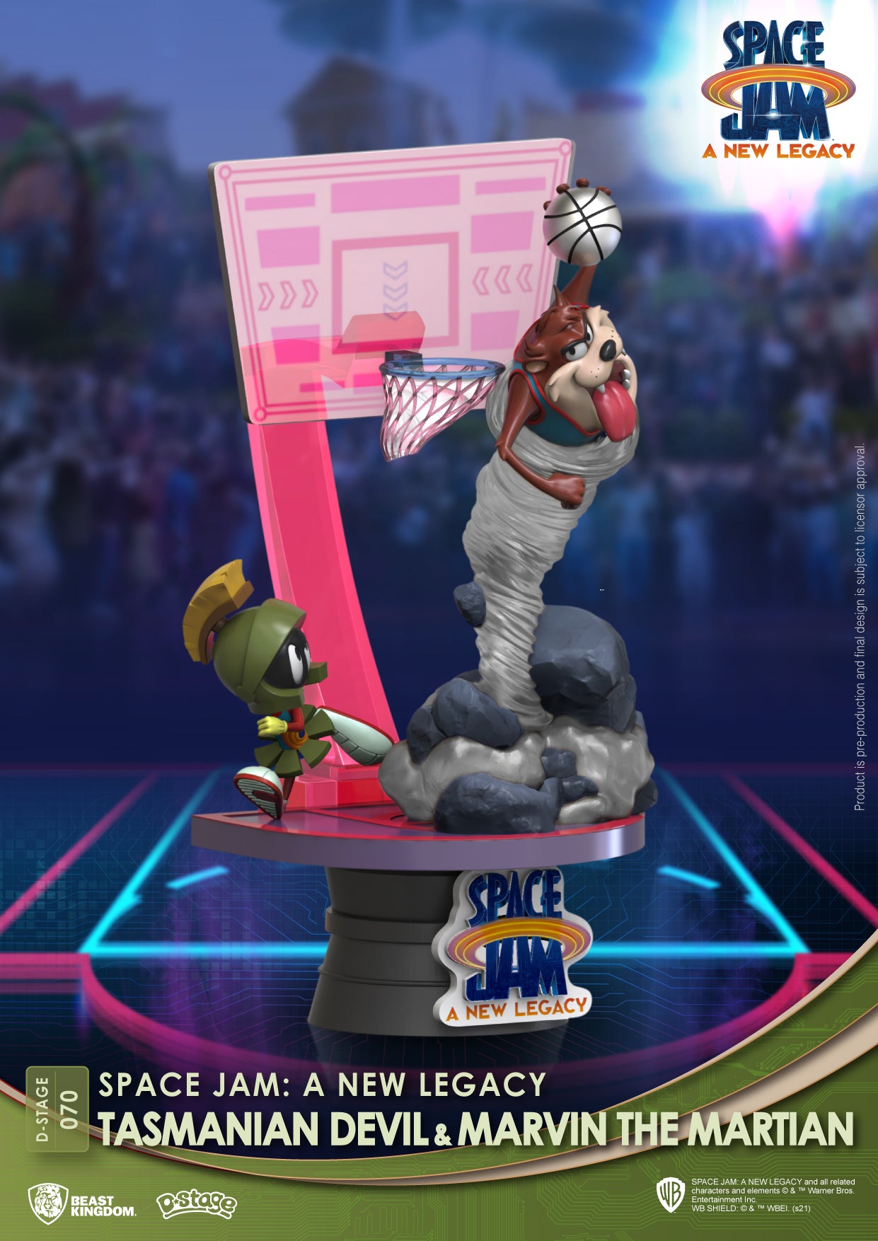 Beast Kingdom DS-070 Warner Bros. Space Jam A New Legacy: Tasmanian Devil & Marvin The Martian Diorama Stage D-Stage Figure Statue (Standard Version)