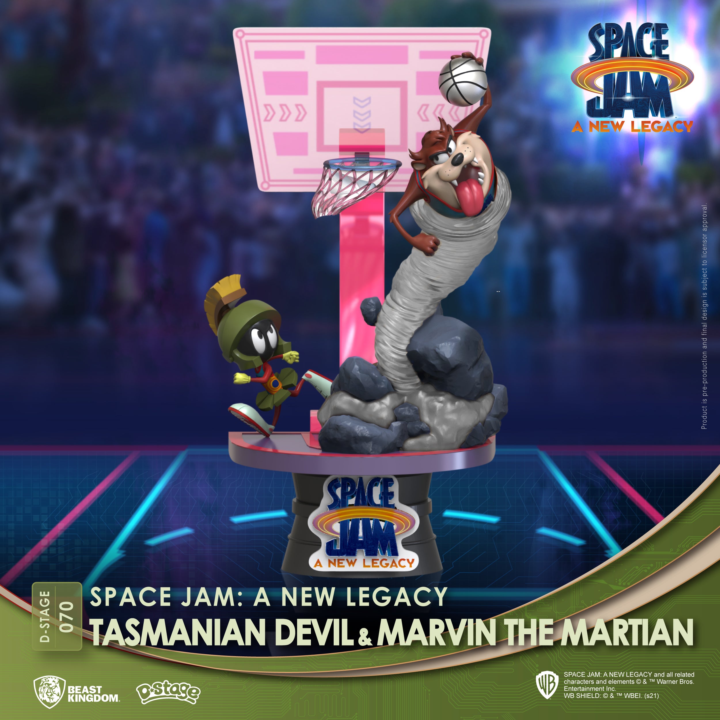 Beast Kingdom DS-070 Warner Bros. Space Jam A New Legacy: Tasmanian Devil & Marvin The Martian Diorama Stage D-Stage Figure Statue (Standard Version)